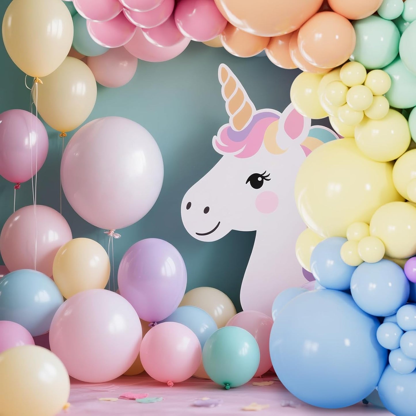 Pastel Rainbow Balloons Arch Garland Kit Different Sizes 18 12 5 Inch Latex Balloon Assorted 114Pcs Pastel Color Party Ballons Arch for Birthday Baby Shower Wedding Anniversary Party Decorations.