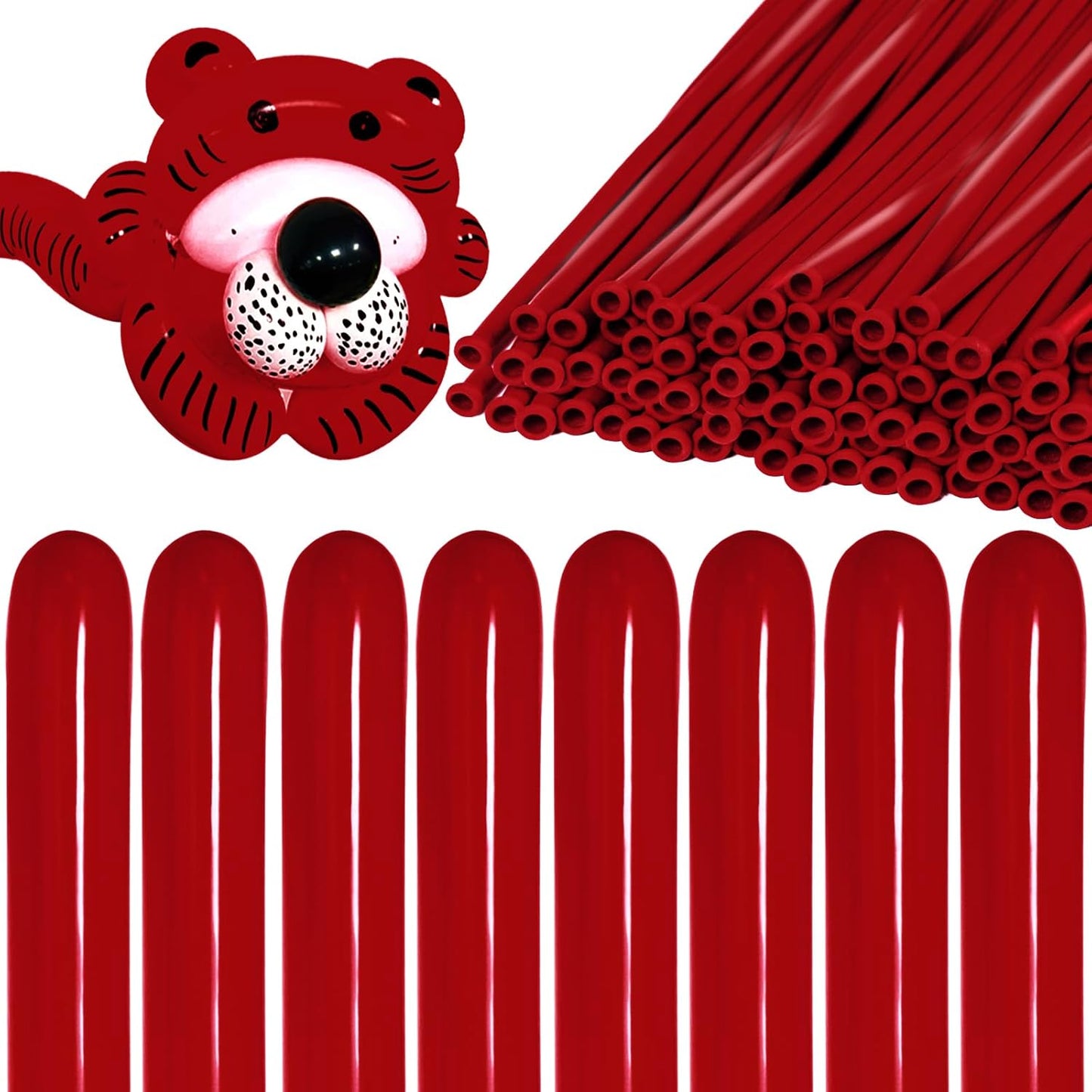 KAWKALSH 260 Garnet Red Long Balloons for Balloon Garland Thickening Skinny Latex Twisting Animals Modeling Christmas Birthday Wedding Party Festival Decorations 100pcs