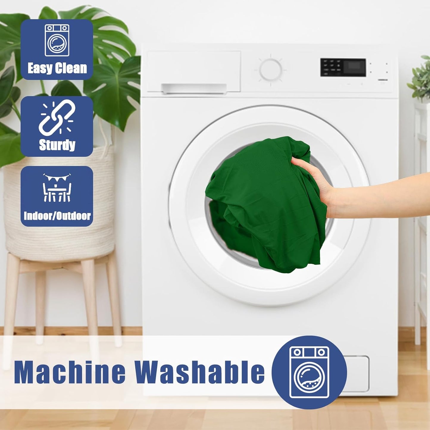 Spandex 8 Foot Rectangle Table Cloth 2 Pack, Elastic Fitted Tablecloths for Picnic, Stretch Washable Patio Table Cover for Outdoor, Camping, Banquet and Parties (Emerald Green, 30"x96")