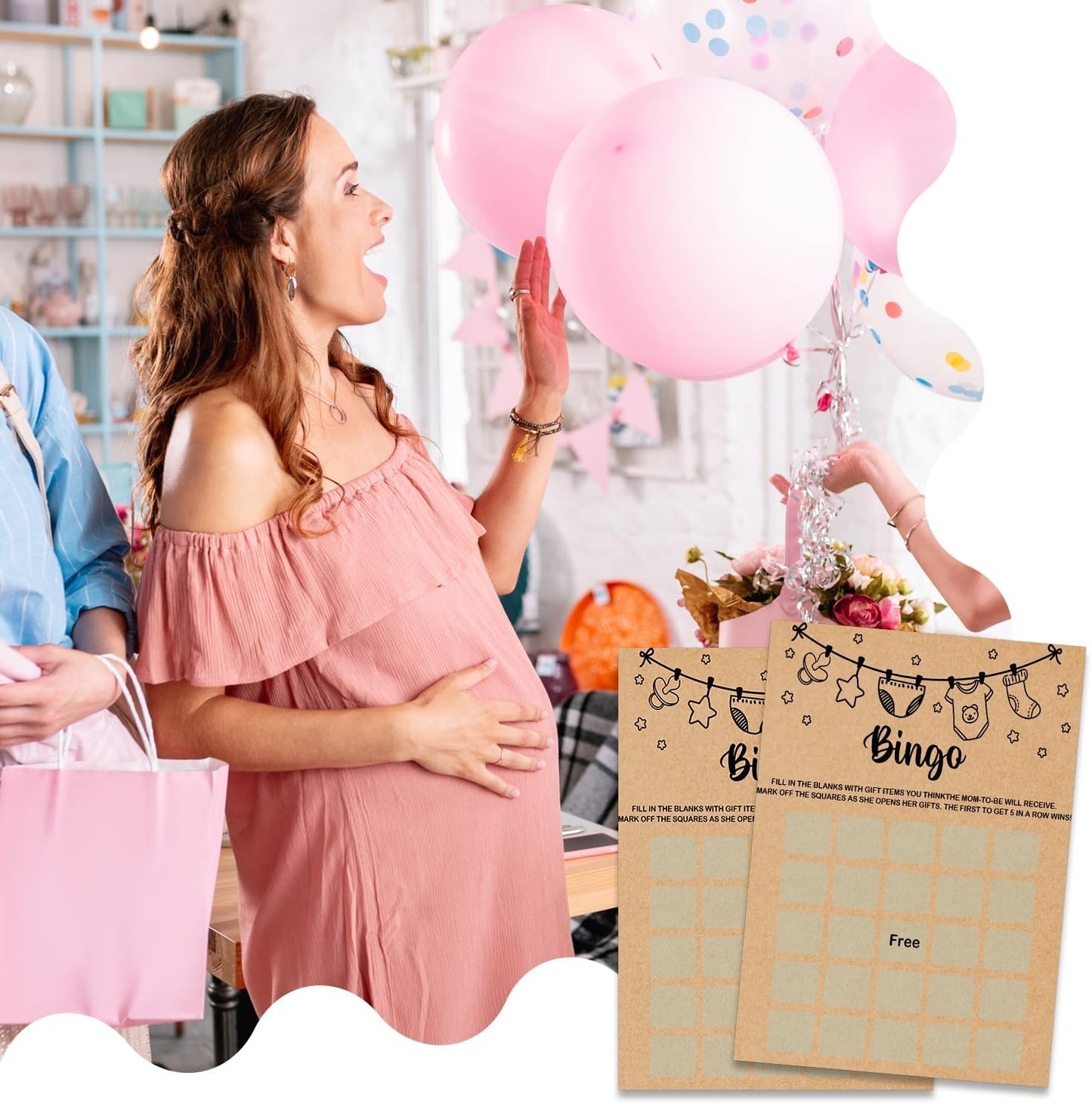 Baby Shower Game, Baby Bingo Game Cards, Baby Shower Party Games Supplies & Activities, Party Activities Ideas Supplies, Baby Shower Ideas, 30 Game Cards Included, Kraft