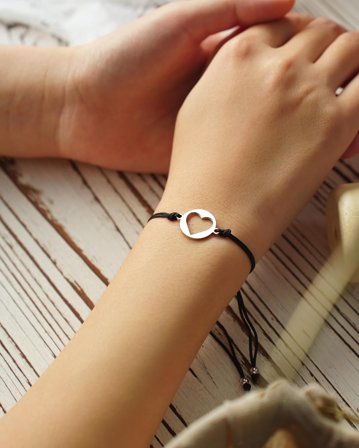 MANVEN Christmas Jewelry Gifts for Mom Daughter, Mother Daugther Bracelets Birthday Gifts for Mom Matching Heart Bracelet