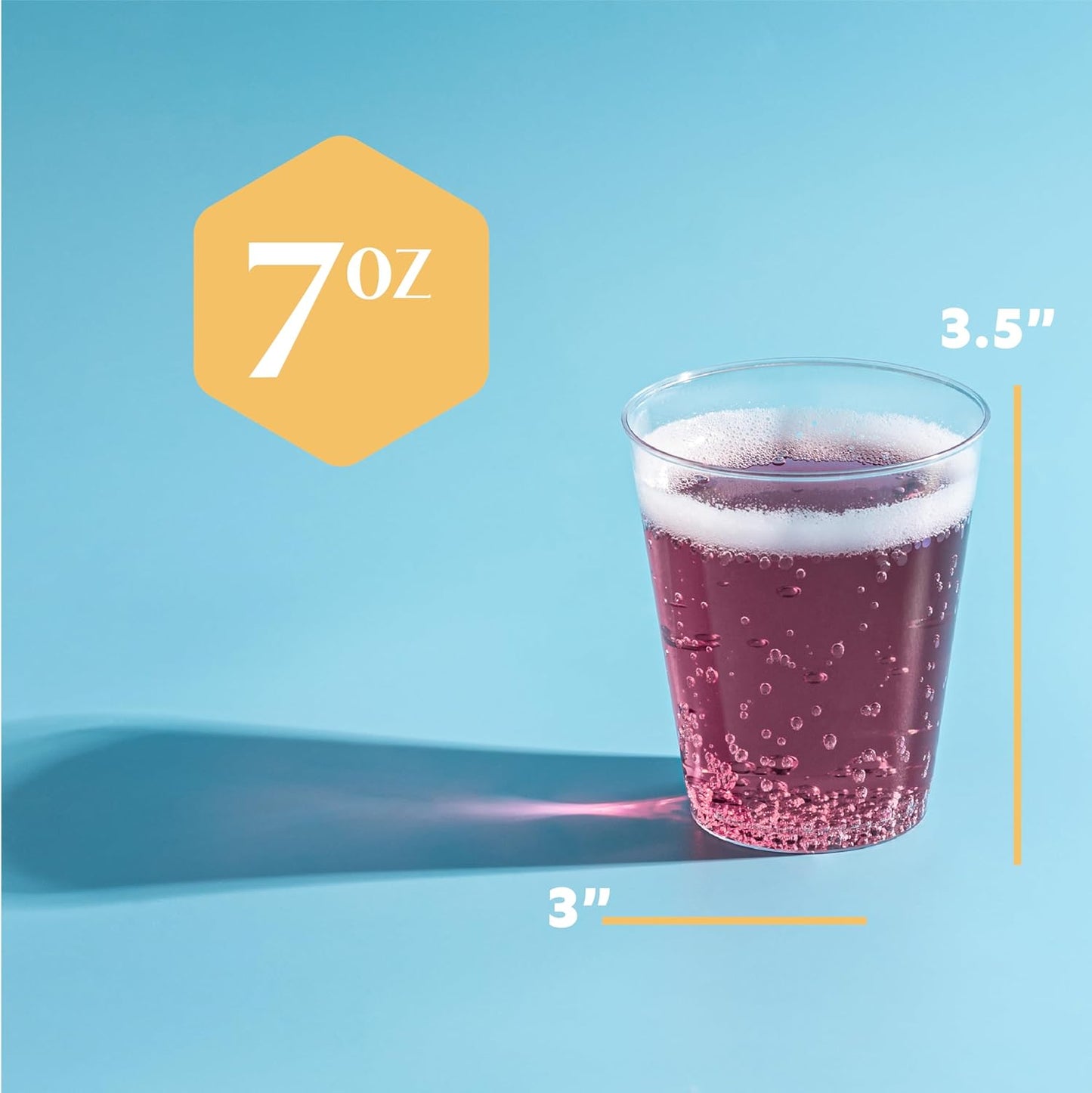 PLASTICPRO Disposable 7 oz Crystal Clear Plastic Tumblers for Party's & Weddings pack of 100