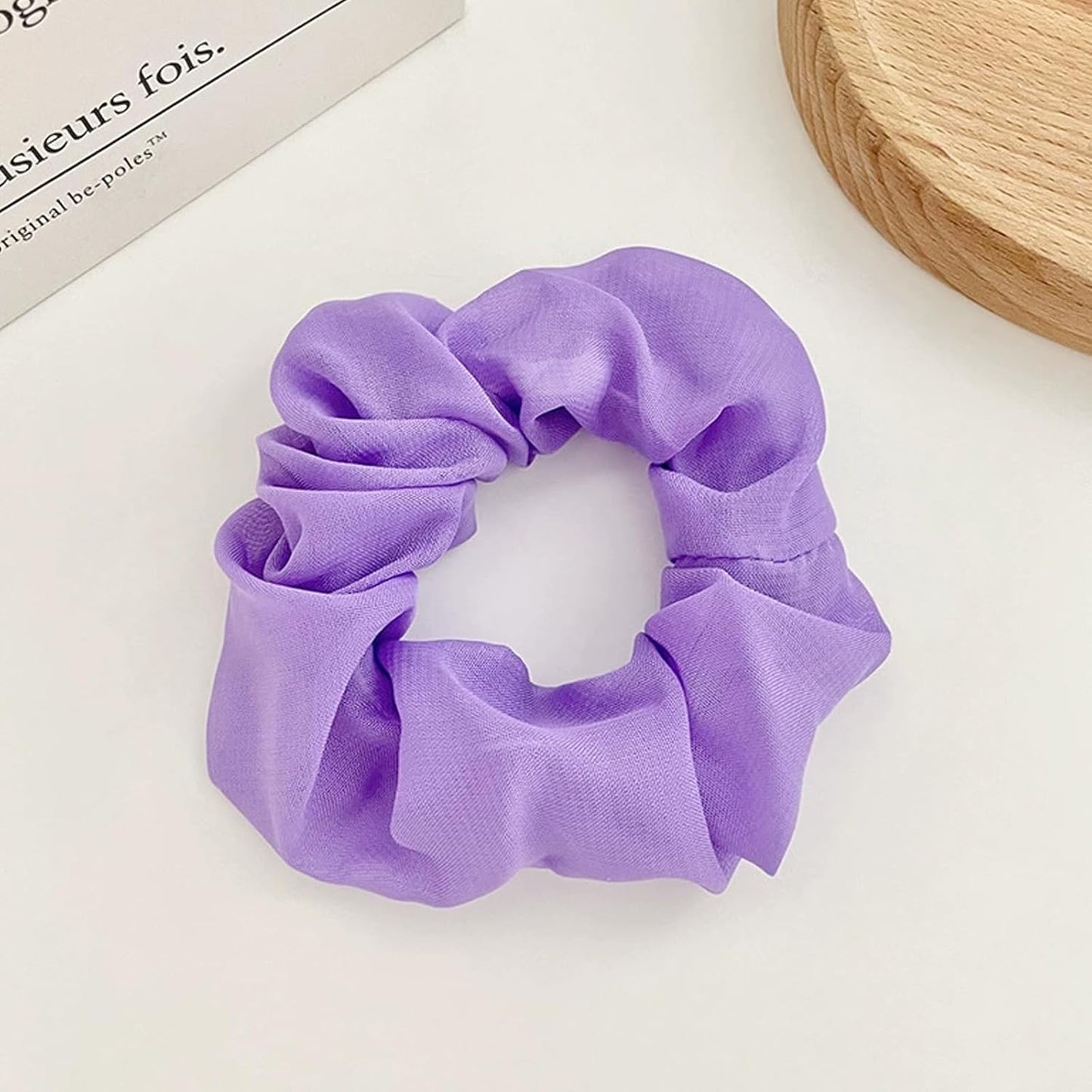 5 PCS Neon Scrunchies for Hair, 80sHair Accessories for Women, Neon Hair Ties Ponytail Holder for Party Outfit (No include LED Light)