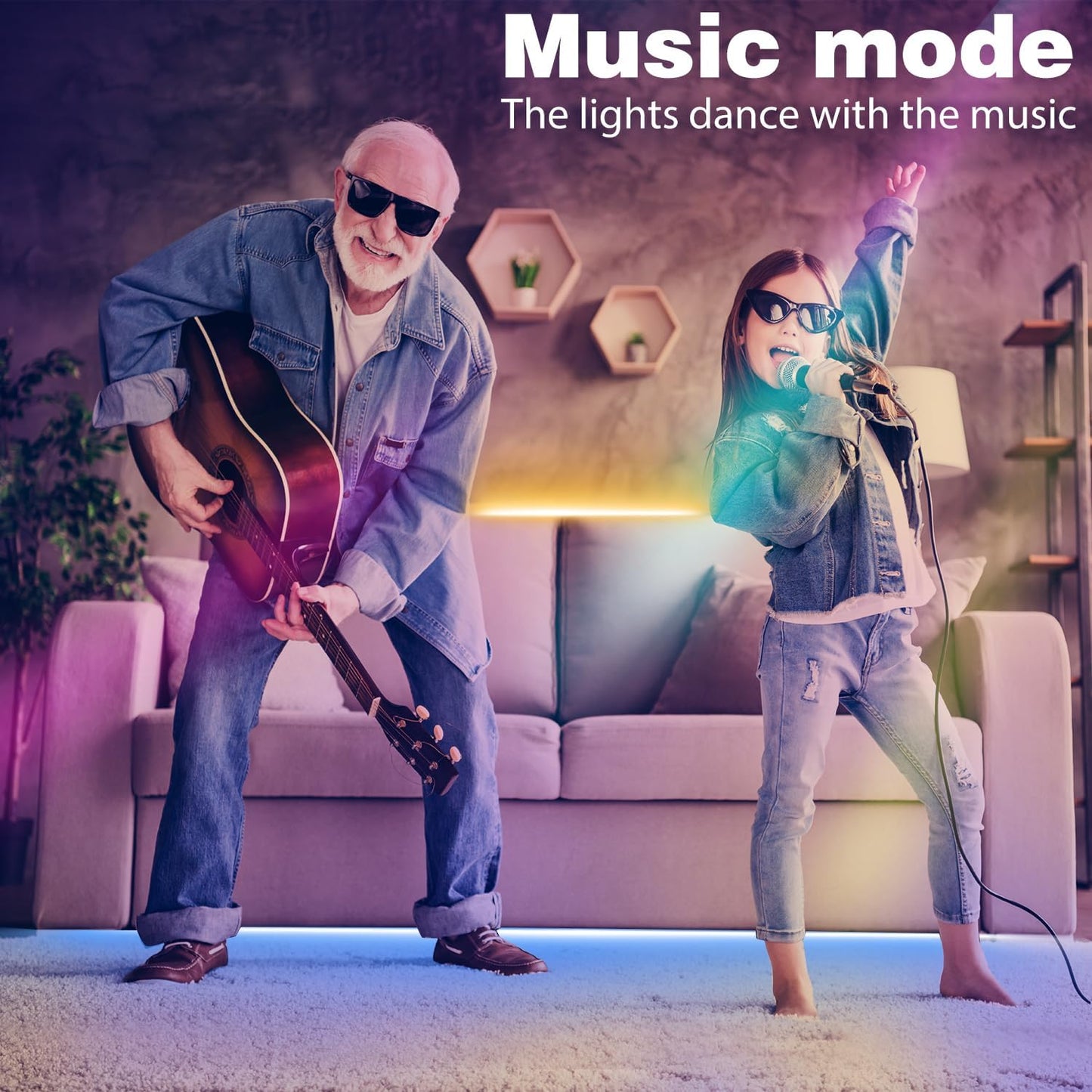 200FT Led Lights for Bedroom, Color Changing RGB Led Strip Lights Indoor, Music Sync Led Light Strip with Remote and App Control, DIY Led lights for Room Home Decor Ambient Lighting (2*100FT)