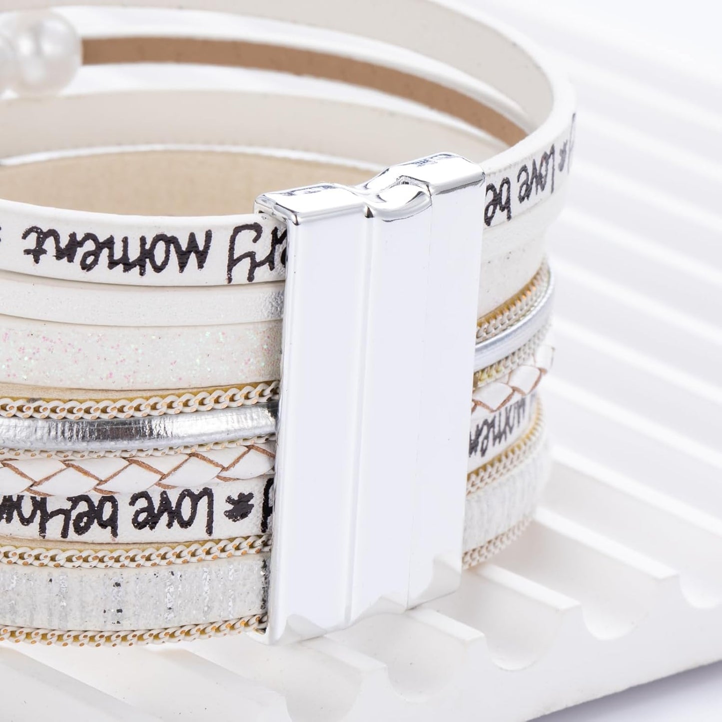 FANCY SHINY Tree of Life Leather Wrap Bracelet Inspirational Cuff Bangles Boho Pearl Bracelets with Magnetic Clasp Unique Jewelry Gifts for Women