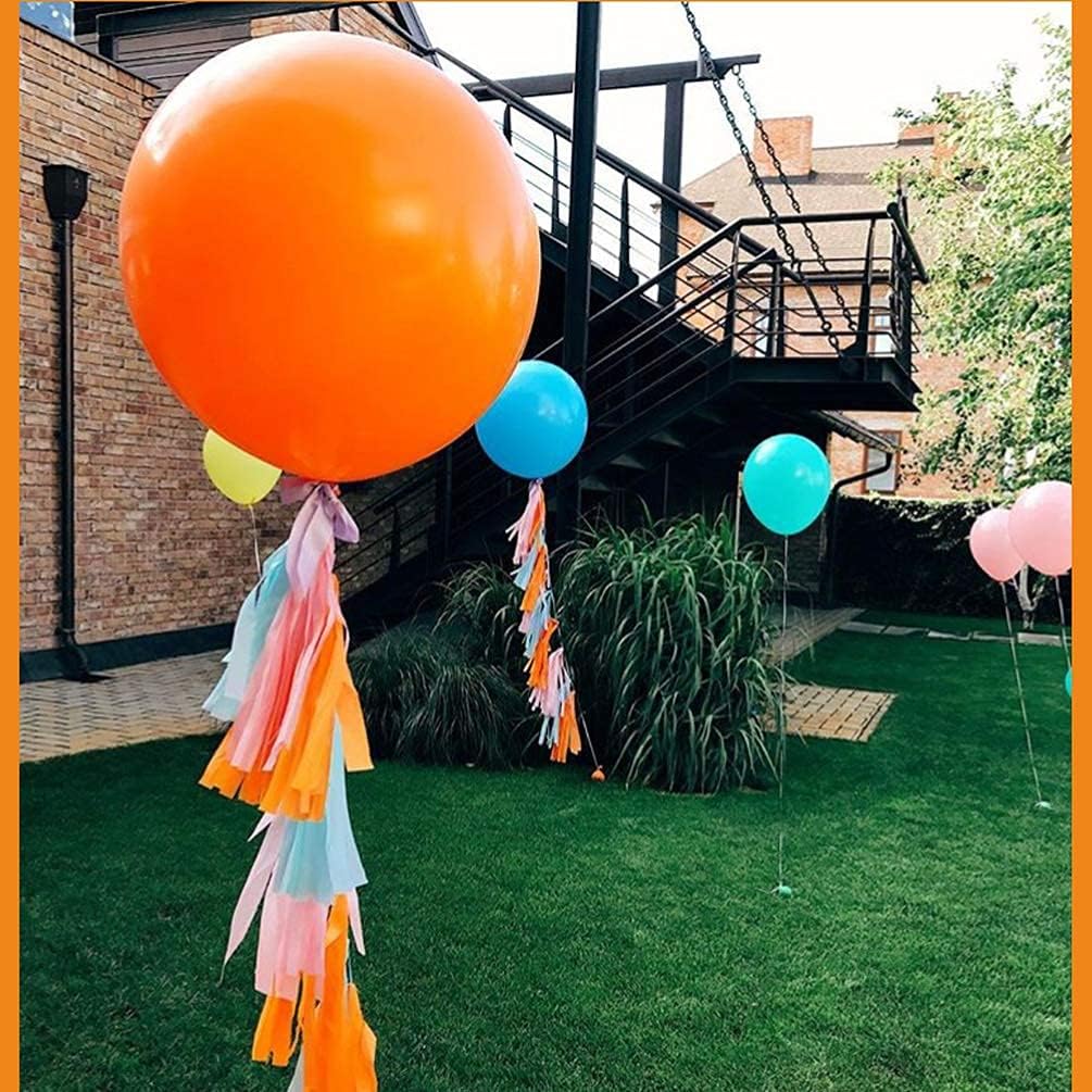 IN-JOOYAA 10Pcs 24 Inch Balloons Orange Giant Round Balloons Large Balloon For Wedding Baby Shower Birthday Party Decorations
