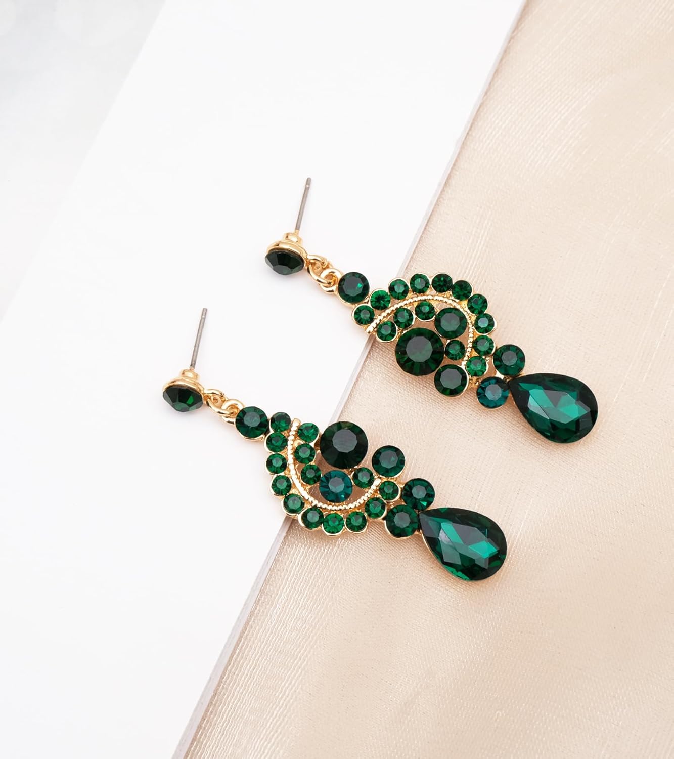 CSY Elegant Crystal Necklace Earrings Bracelet Ring Bridal Wedding Party Costume Jewelry Sets for Brides Women