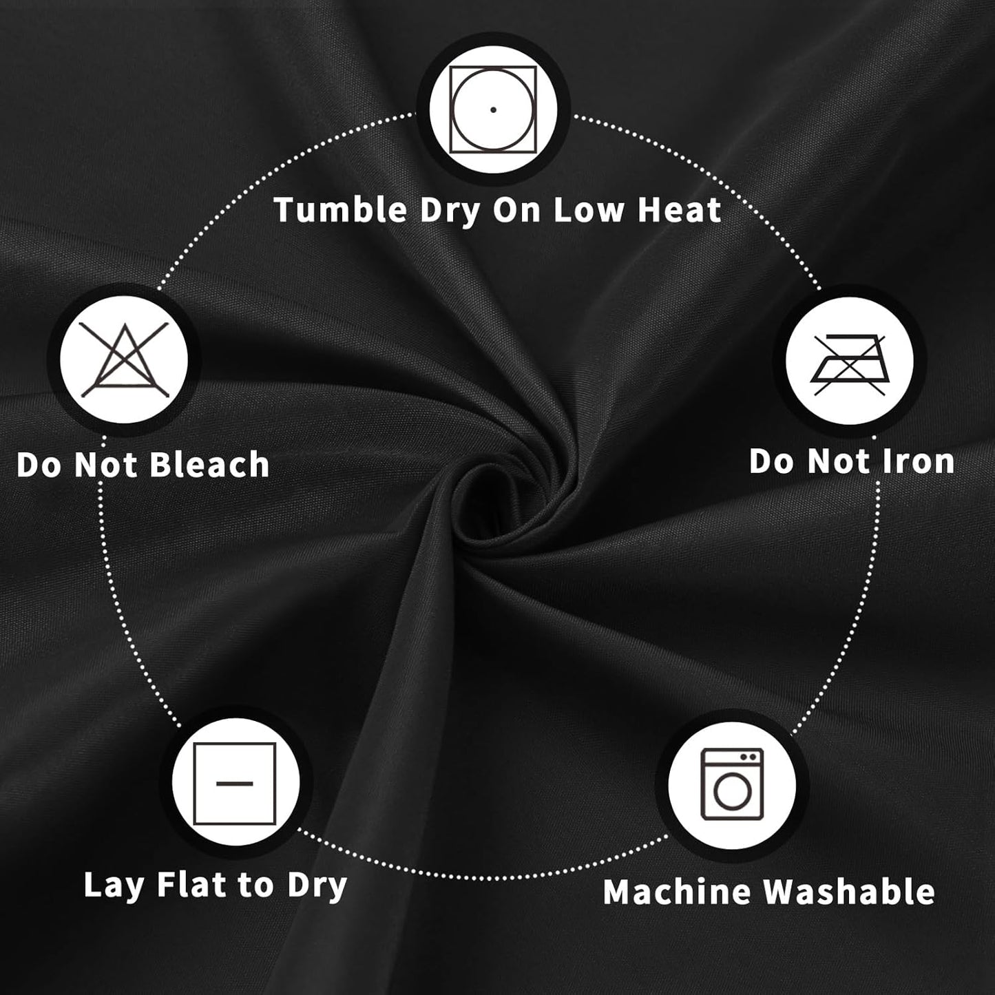 PureFit 8 Pack Round Black Table Cloths 70 Inch for Round Tables, Stain and Wrinkle Resistant Table Linens for Home Use, Wedding, Party, Banquet and Camping