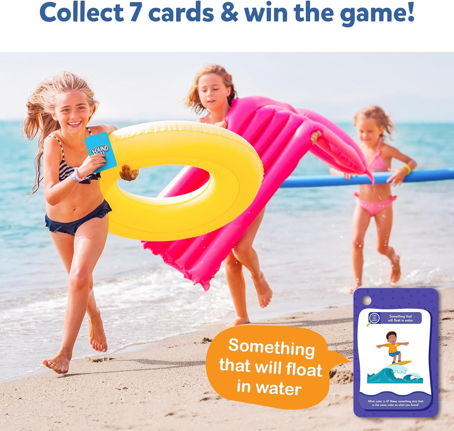 Skillmatics Scavenger Hunt Card Game - Found It Beach, Outdoor Learning Toys, Perfect for Boys, Girls and Families Who Love Board Games, 50 Waterproof Cards, Travel Game, Gifts for Ages 4, 5, 6, 7