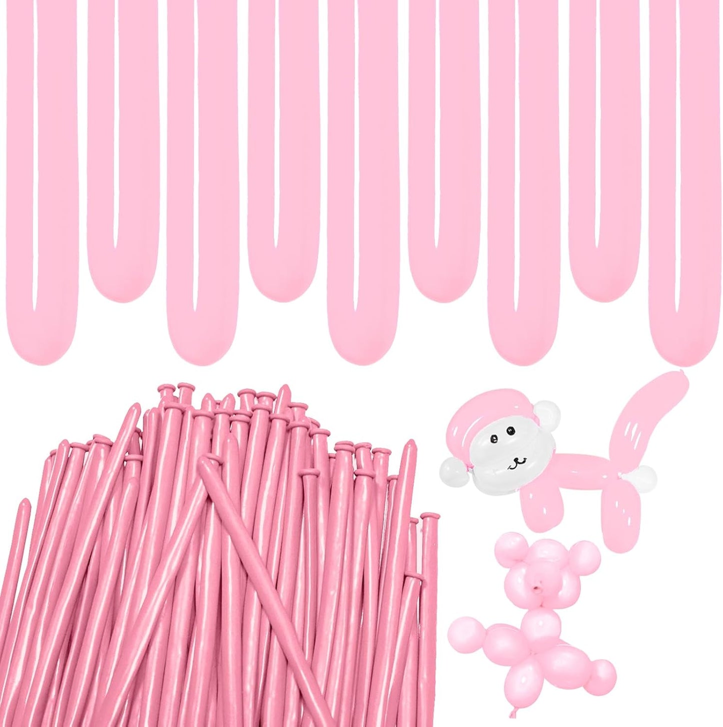 Light Pink Long Balloons Premium 260 Twisting Animals Magic Balloons for Birthday Kids Wedding Party Supply 100pcs