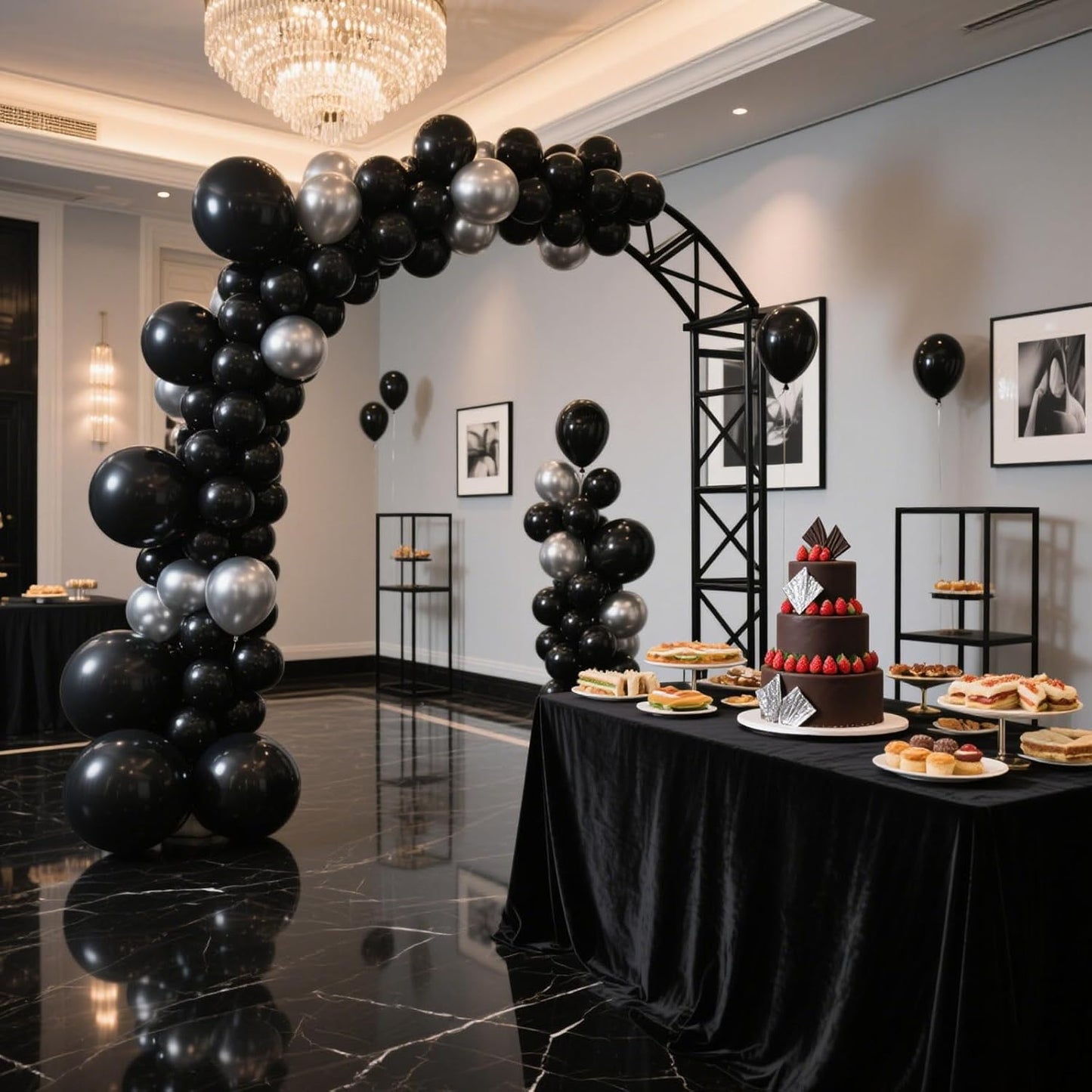 Black Balloon,145pcs Premium Black Latex Balloons Arch Kit Different Sizes 18 12 10 5 Inch,Balloon Garland Arch Kit for Graduation Anniversary Halloween Birthday Party Decoration