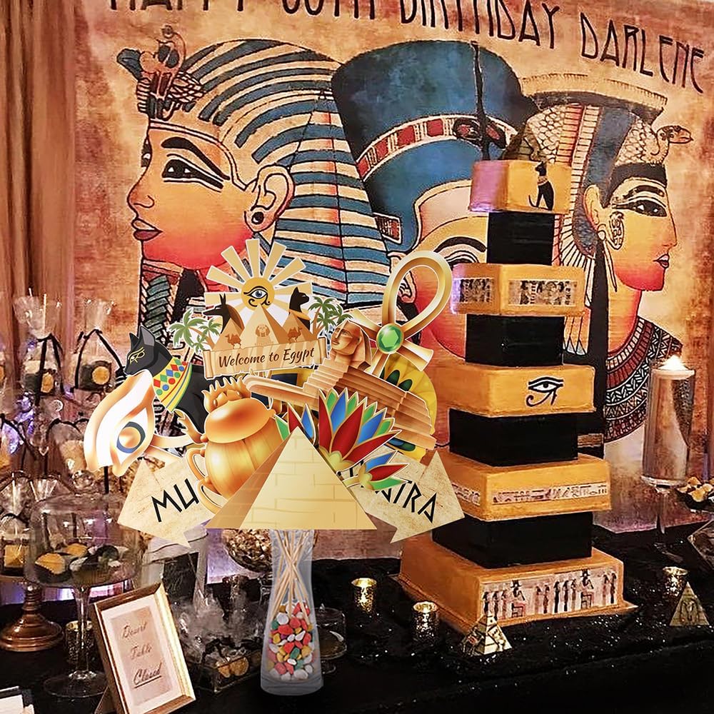 Ancient Egyptian Photo Booth Props, 28pcs Ancient Egypt Photo Booth Props, Htabiol Ancient Egyptian Party Decorations, Egyptian Decor, Fit for Ancient Egypt Party Decor, Egypt Birthday Party Decor
