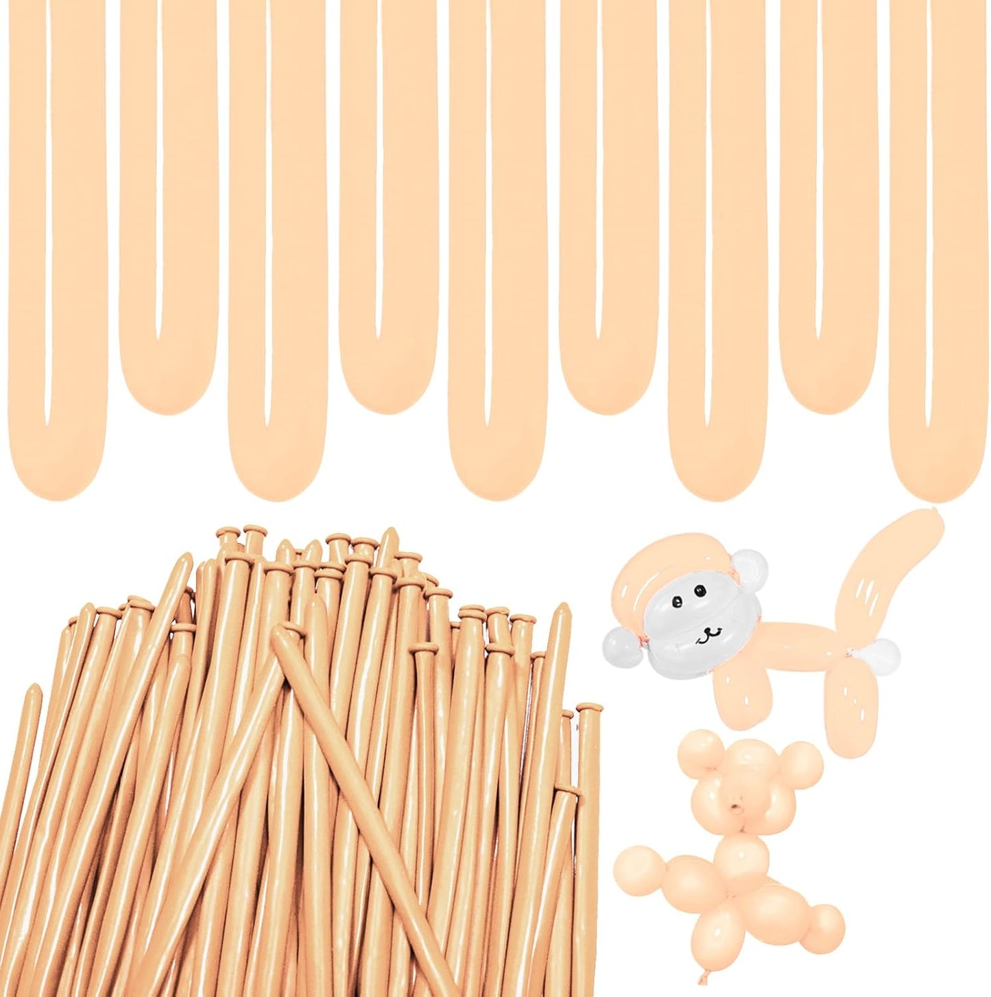 Nude Long Balloons Premium 260 Twisting Animals Magic Balloons for Birthday Kids Wedding Party Supply 100pcs