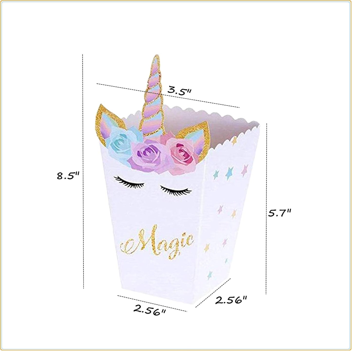 Sumerk 12 Pack Unicorn Popcorn Boxes Snack Boxes Candy Boxes Unicorn Party Favor Boxes Party Food Cookie Containers Baby Shower Birthday Party Decorations Supplies