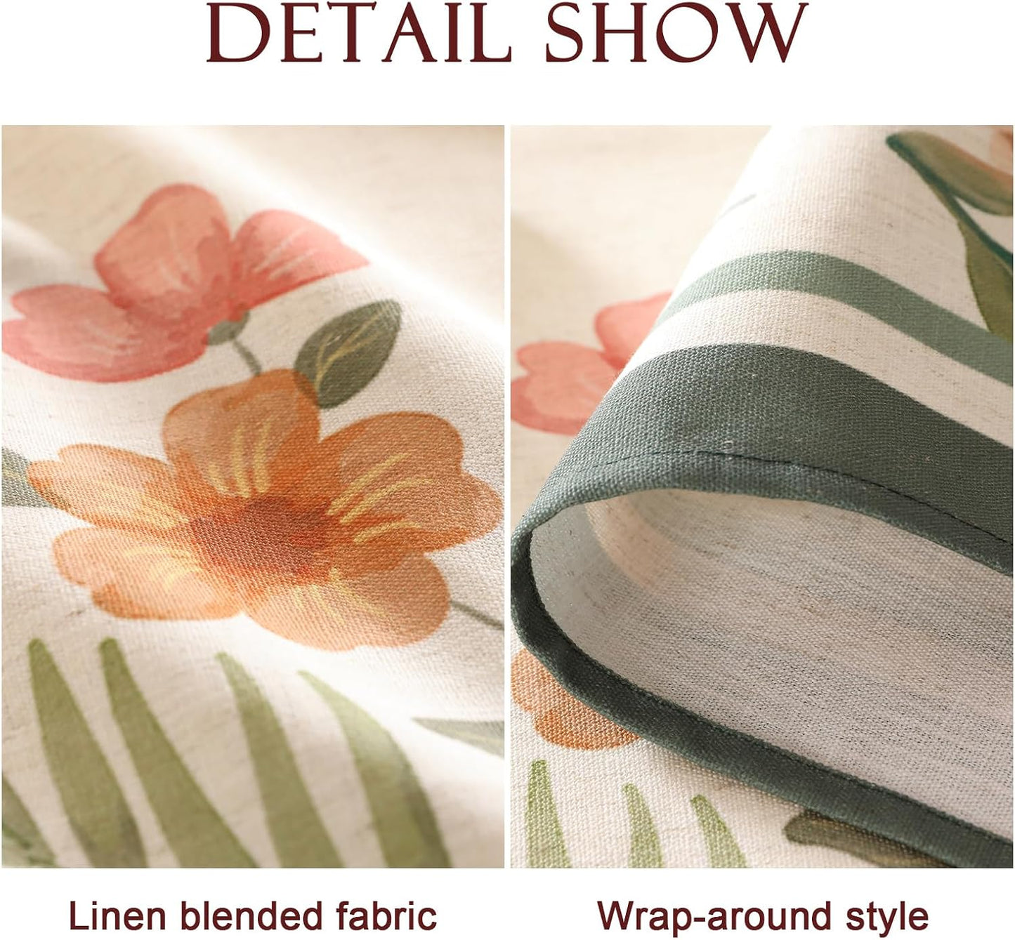 Beige Linen Small Square Tablecloth,Vintage French Shabby Chic Floral Wrinkle Free Table Cloth,Decor Table Cover for Kitchen,Dining,Party,Home,Christmas,Thanksgiving,55"*55"-Manolya