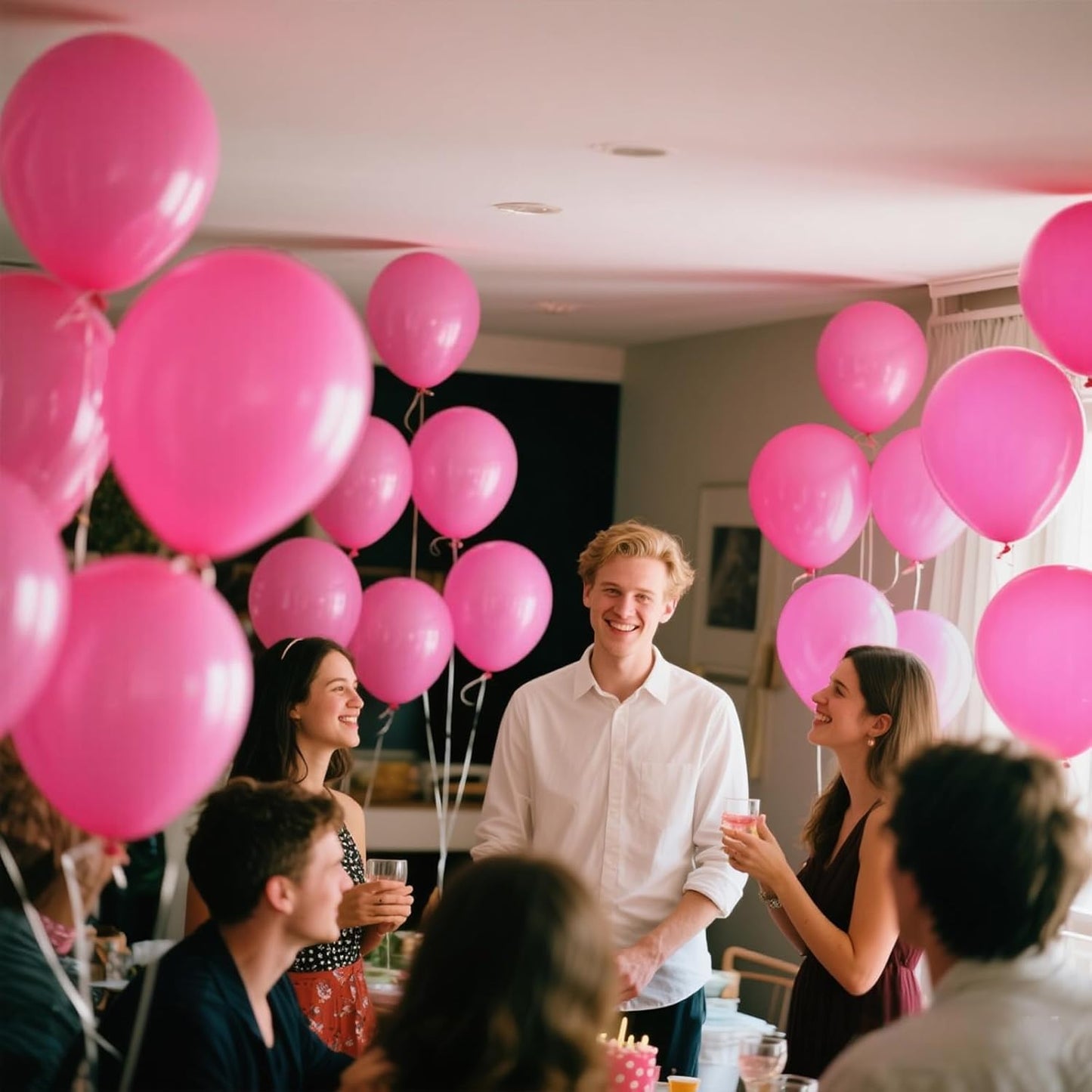 KAWKALSH Pink Balloon 110pcs,12 Inch Thickened Latex Party Balloons Helium Bright Color for Birthday Baby Shower Wedding Party Supplies Arch Garland Decoration