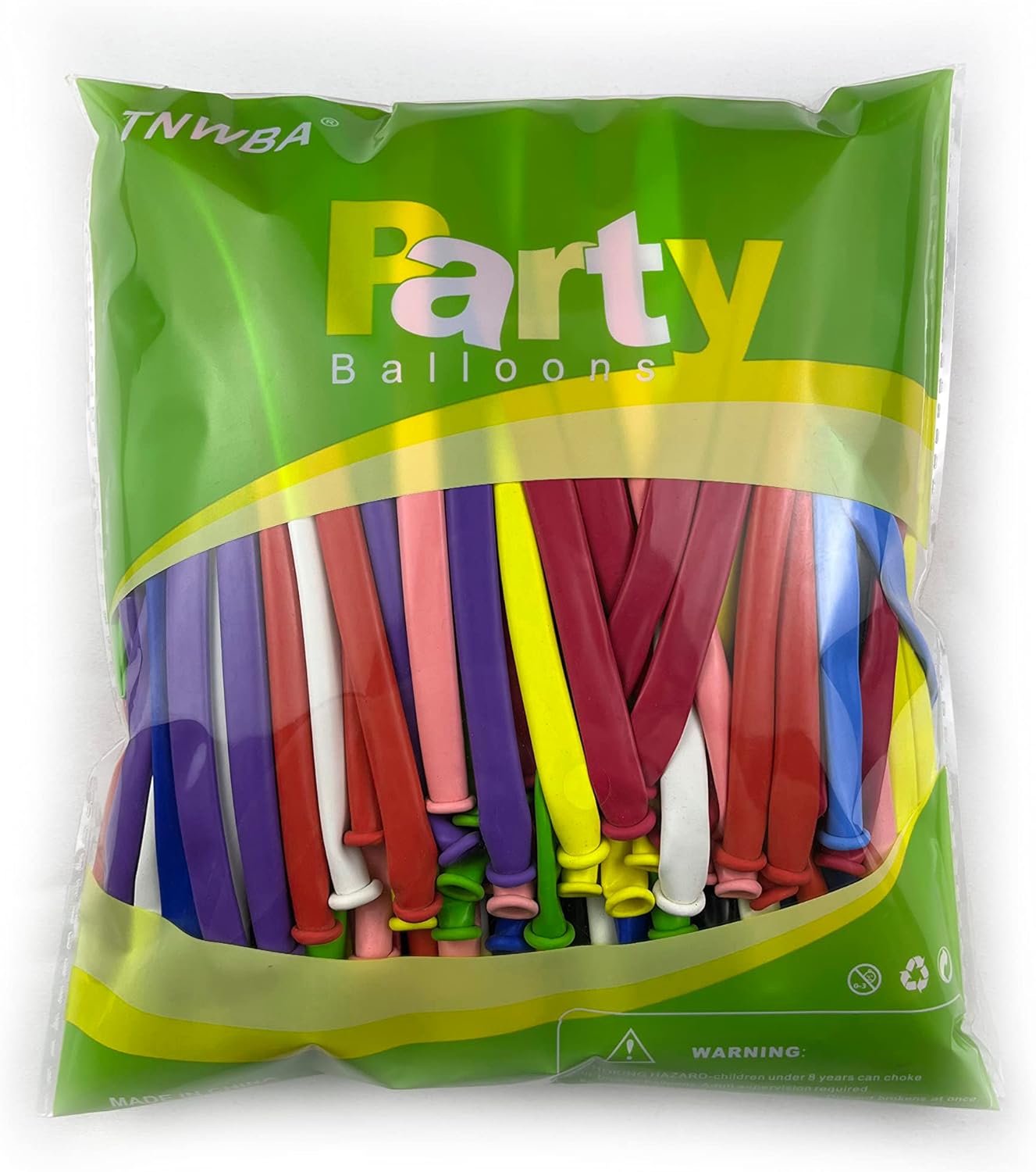 TNWBA Latex Balloons,100 Pack 260 Long Twisting Balloons, Birthday Party Decoration and Events