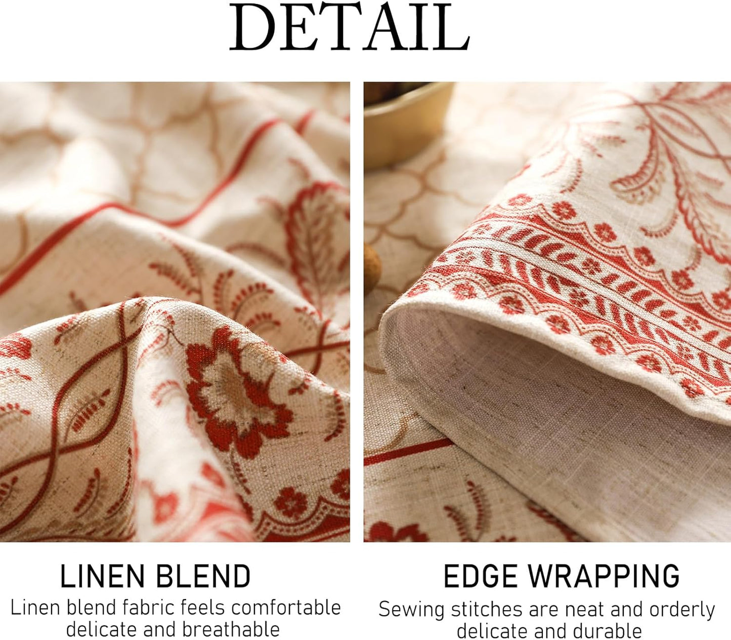 ISAENNE Designer Linen Floral Square Tablecloth,Pale Yellow Farmhouse Indoor Table Cloth,Fall Durable Decor Tablecloths for Dining Kitchen Thanksgiving Christmas Party,67"*67"-Chamonix A