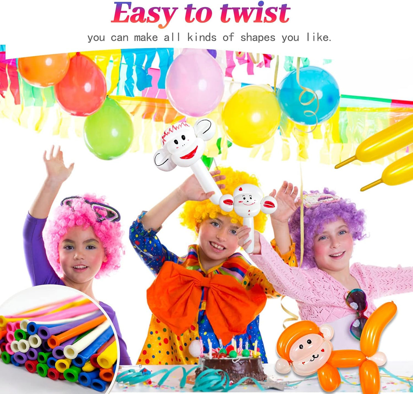 Black Long Balloons Premium 260 Twisting Balloons Animals Magic for Birthday Kids Wedding Party Supply 100pcs