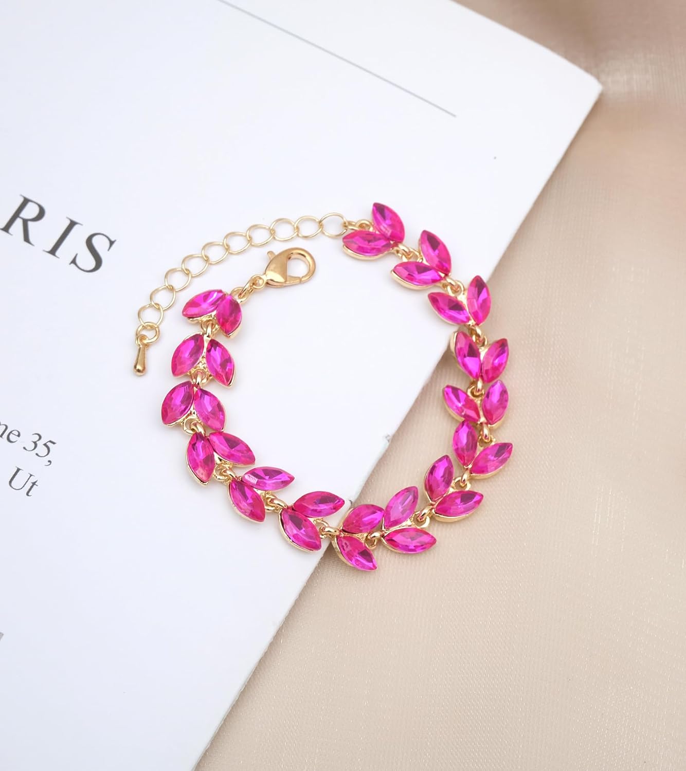 CSY 4 Pcs Elegant Bridal Jewelry Sets Austrian Marquise Crystal Wedding Necklace Dangle Earrings Tennis Bracelet Ring Set for Bride Women Costume Accessories