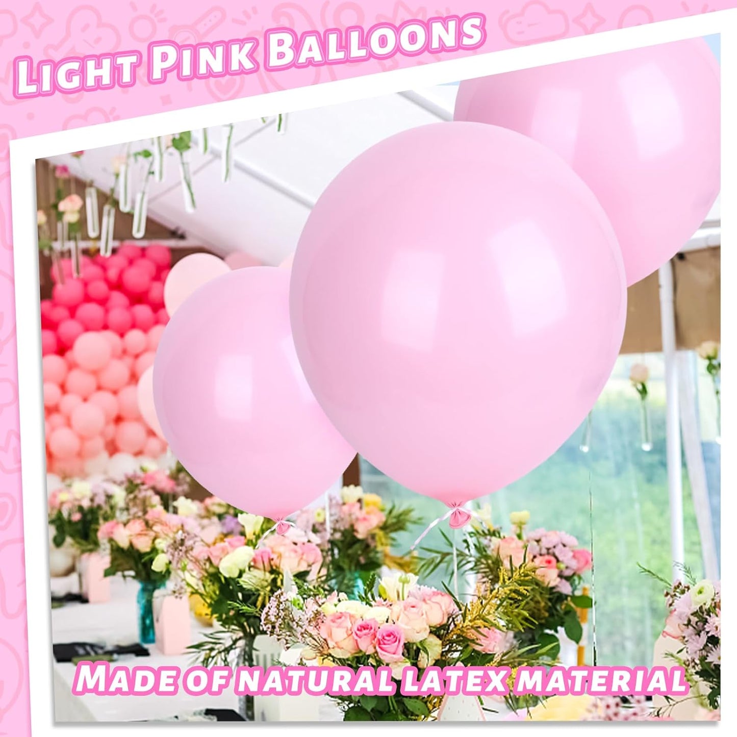 LovesTown 15PCS Pink Party Balloons, 18inch Latex Balloons Garland Arch Kit for Wedding Engagement Graduation Anniversary Party Decor