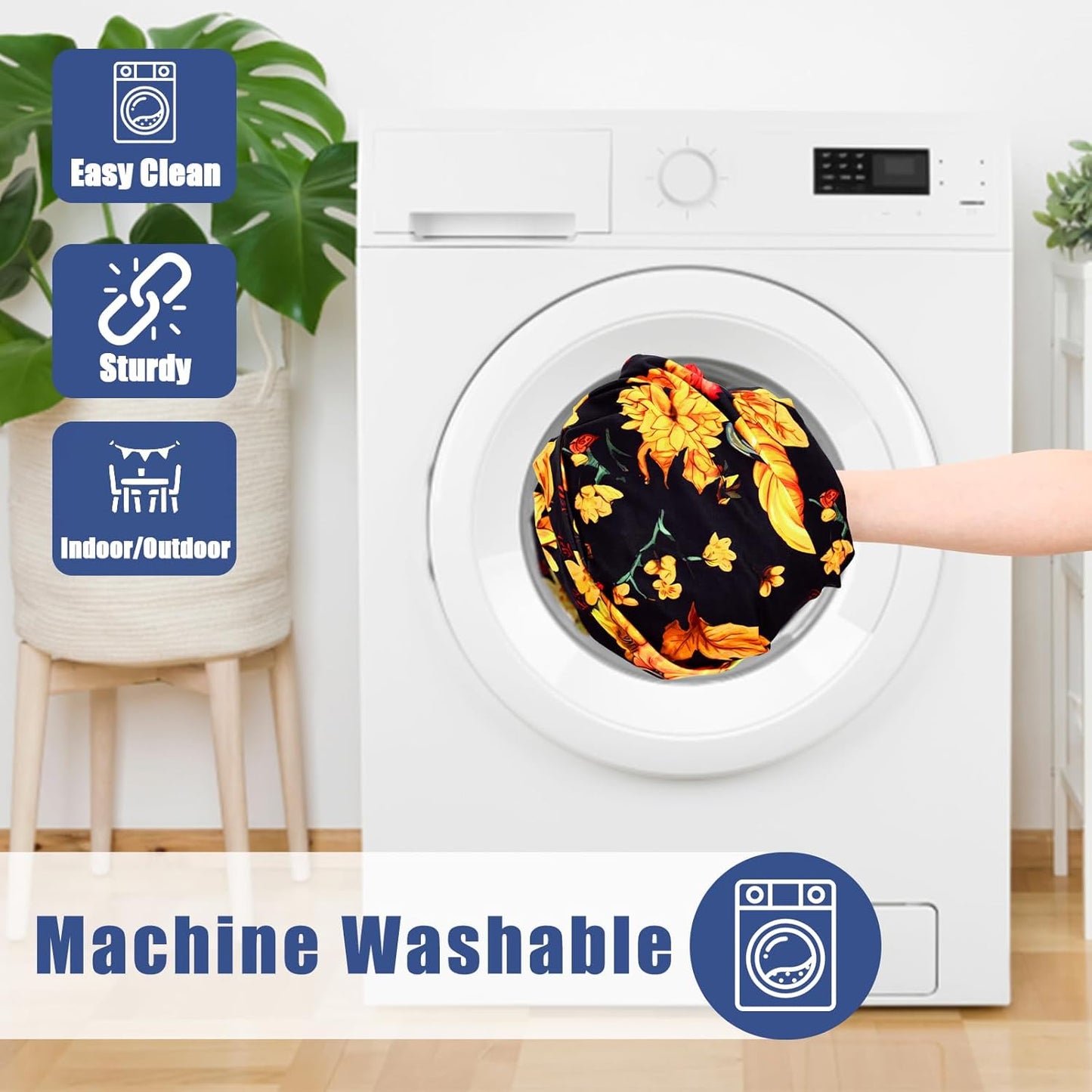 Spandex 6 Foot Rectangle Thanksgiving Table Cloth 2 Pack, Elastic Fitted Tablecloths for Picnic, Stretch Washable Patio Table Cover for Autumn Harvest Parties (Pumpkin Sunflower, 30"x72")