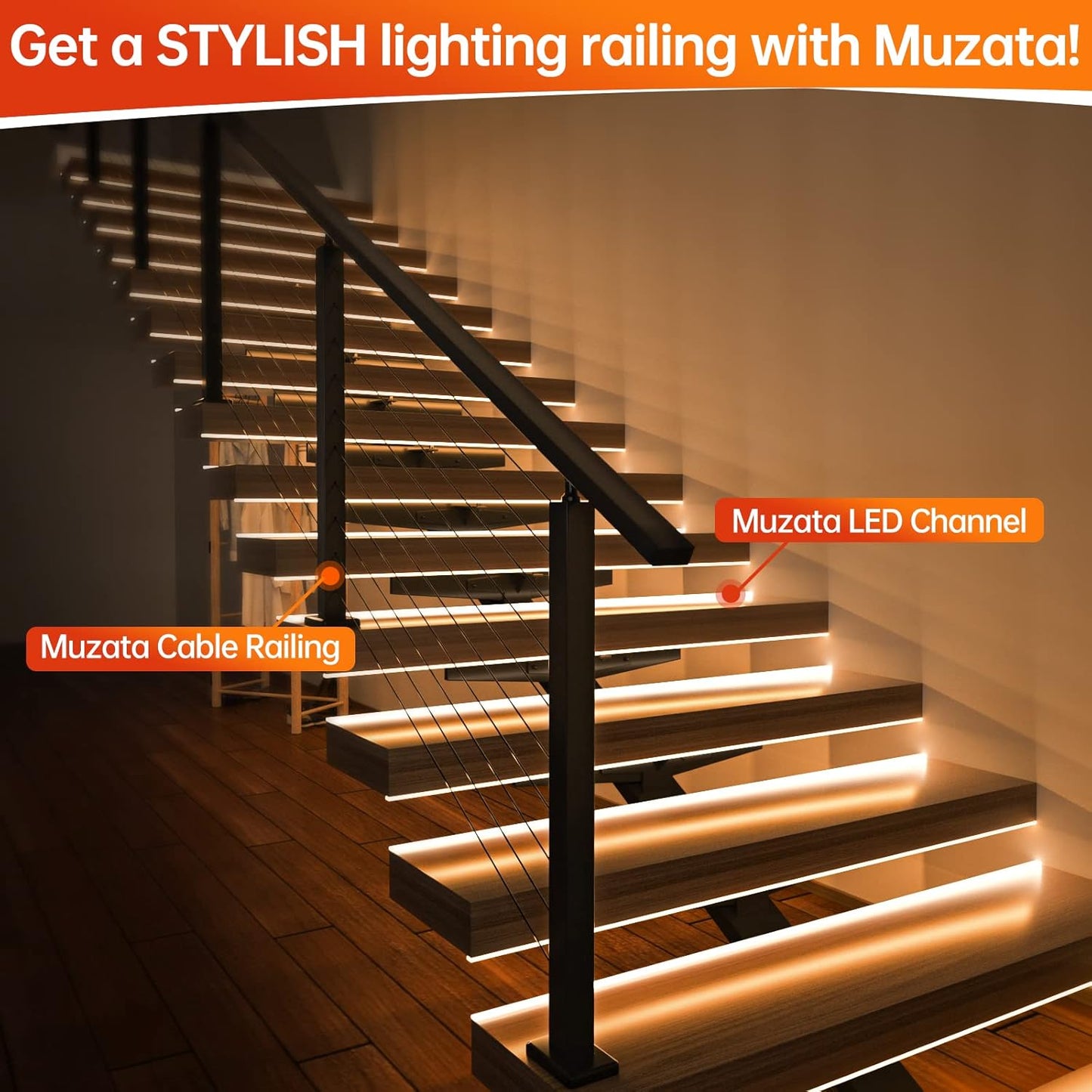 Muzata 10Pack 3.3FT/1M LED Channel Black Aluminum U Shape LED Strip Channel with Transparent Clear Cover Easy Installation with Paper User Manual U1SW BT 1M
