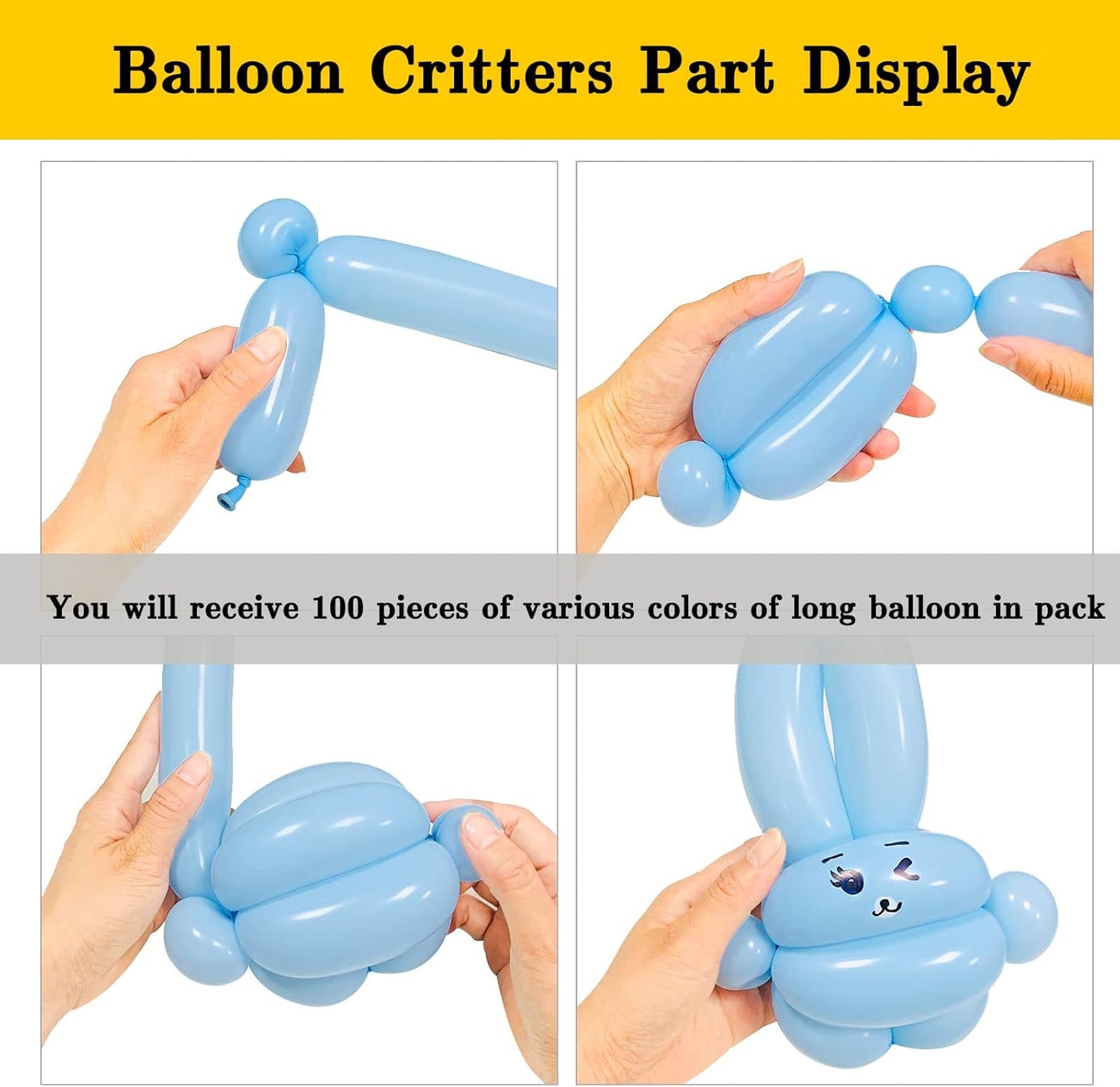 Pastel 260 long balloons 100 Pack Twisting Animal Balloons Assorted Color Thick Latex Modeling Long Magic Balloons for Animal Shape Birthday Weddings Kids' Party Decoration (pastel long balloon)