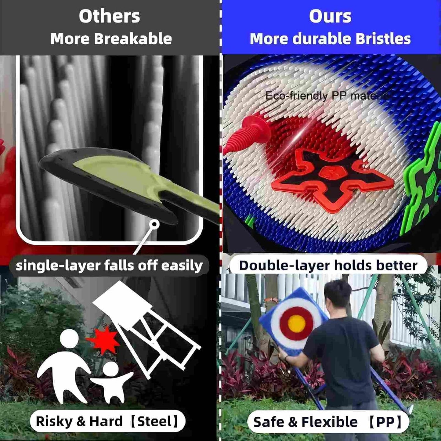 Axe Throwing Game for Backyard - 2-in-1 Axe Throwing Target Set with 4 Throwing Axes & 6 Darts - Easy to Carry Axe Throwing Target Game for Family & Adults - Carnival Games & Outdoor Indoor Yard Games