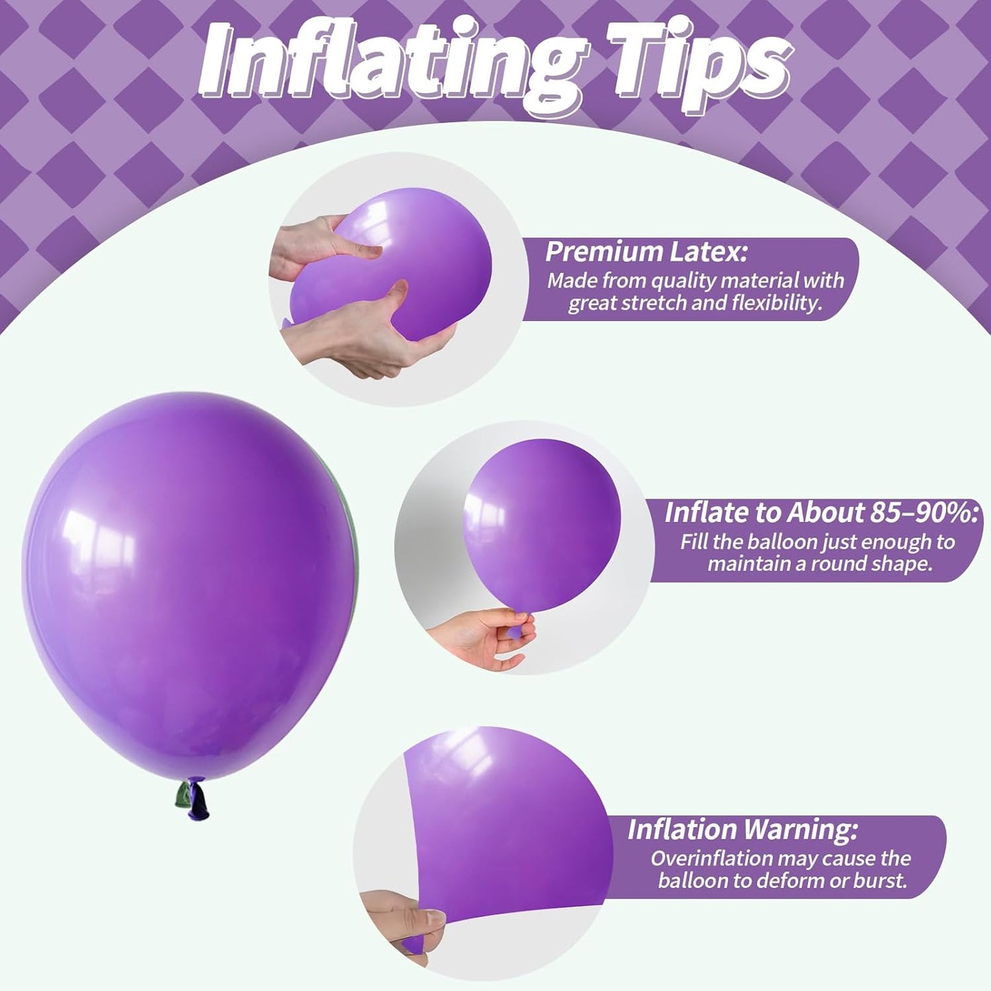 Purple and Green Balloons, 12 Inch Lime Neon Green Metallic Purple Black Confetti Latex Party Balloons for Boys Halloween Hero Monster Truck Racing Car Theme Baby Shower Birthday Party Decorations