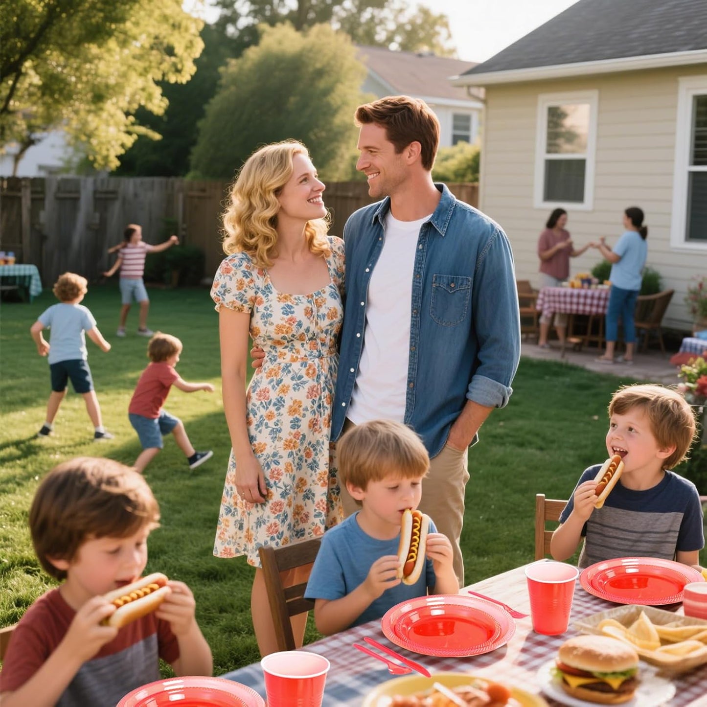 WELLIFE 210Pcs Clear and Red Christmas Plates Set,Red Plastic Plates,Christmas Party Supplies Including disposable Plates, 12OZ Cups, plastic Cutlery and Napkins Serve 30 Guests