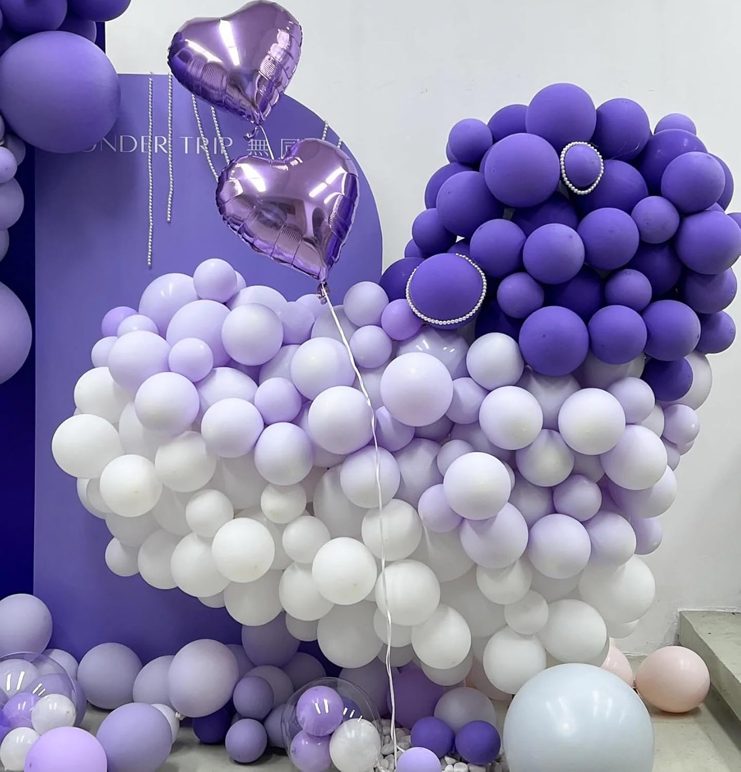 KALOR 12 Inch Light Purple Balloons, 50 Pcs Latex Helium Balloons for Kid's Birthday Party, Baby Shower, Wedding, Graduate Party Decorations