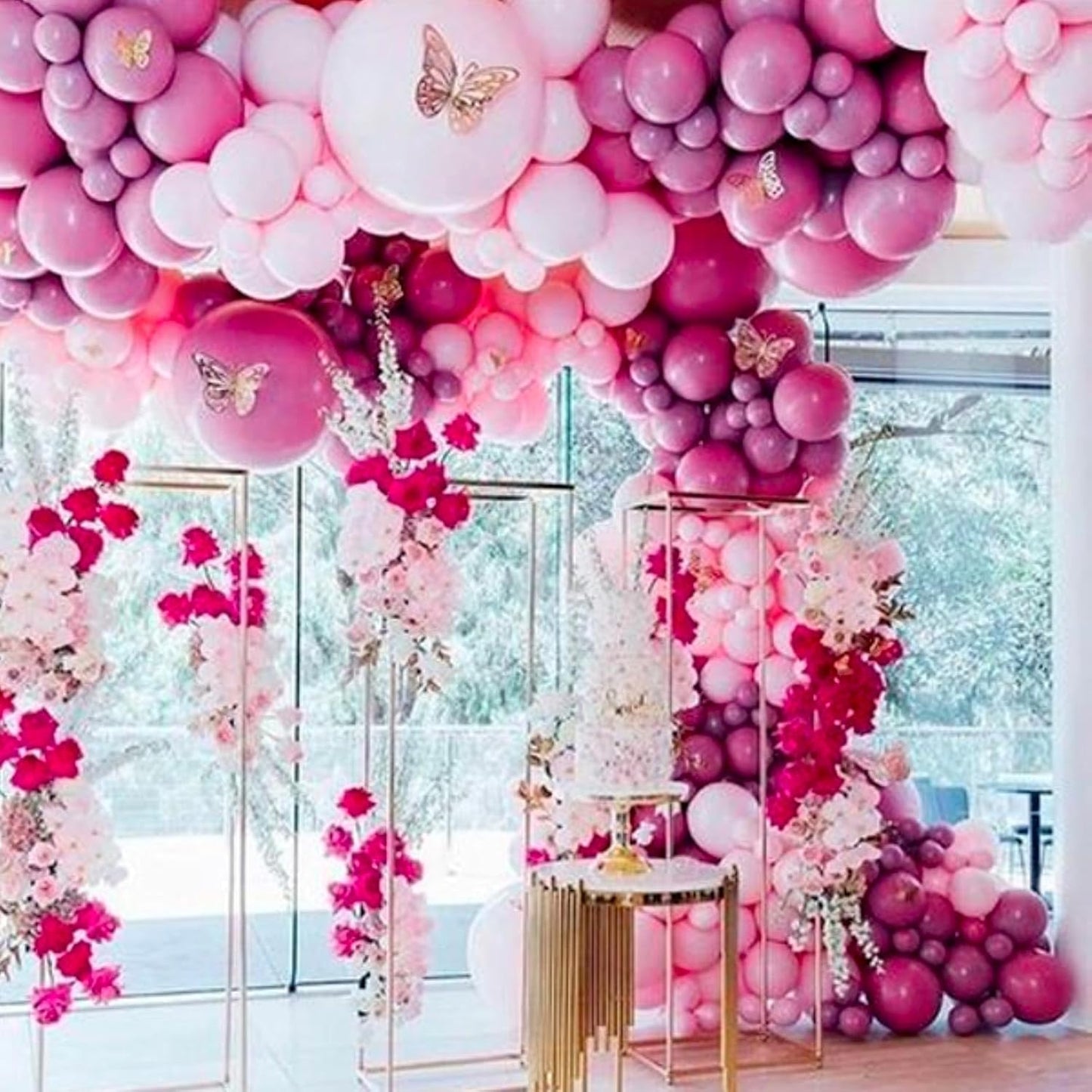 PartyWoo Hot Pink Balloons 140pcs Different Sizes of 18 12 10 5 Inch Magenta Fuchsia Dark Pink Balloon Arch Kit Garland for Bridal Baby Shower Birthday Butterfly Princess Party Decorations Pink-Y39