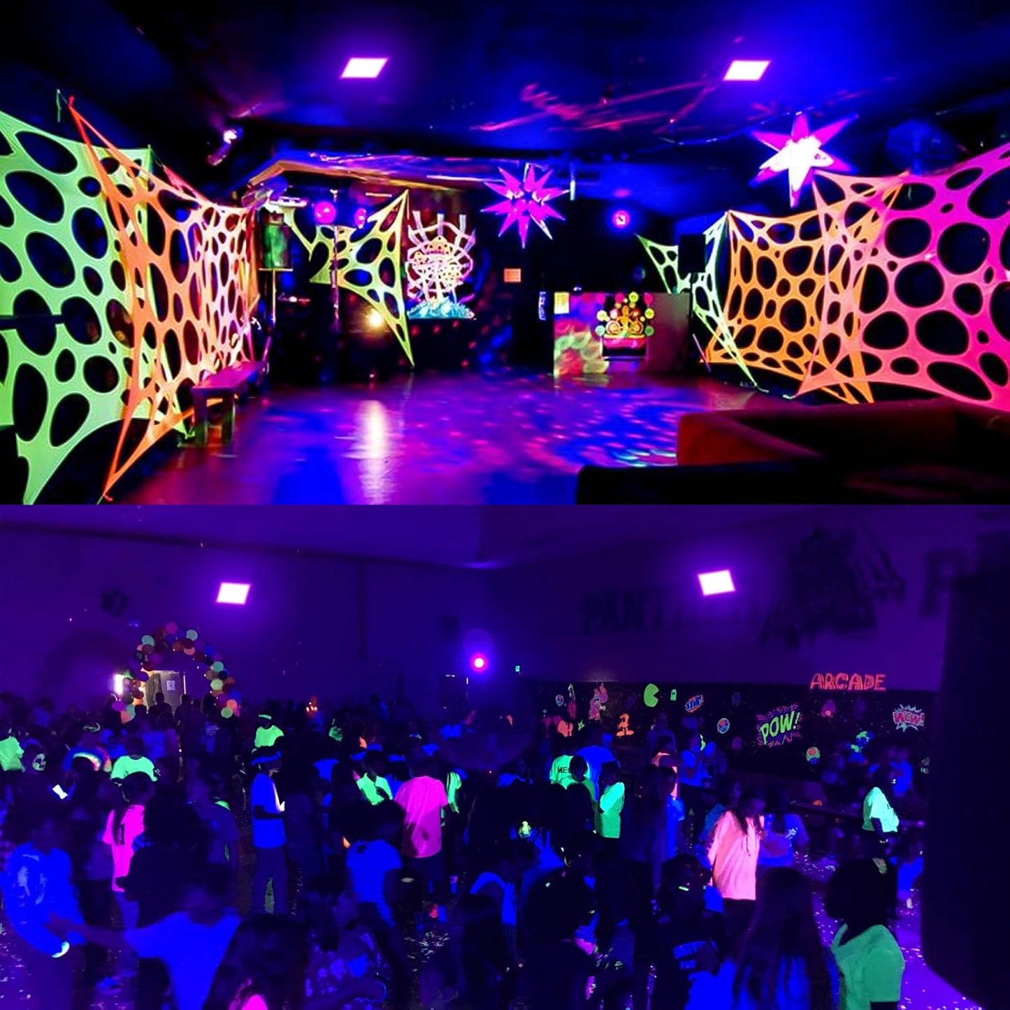 500W Waterproof Blacklight Flood Light with 10ft Cord+Switch, Aluminum Shell, IP66 Outdoor LED Black Lights for Large Space, Glow Party, Halloween, Stage, Aquarium, Poster, Body Paint, 2 Pack