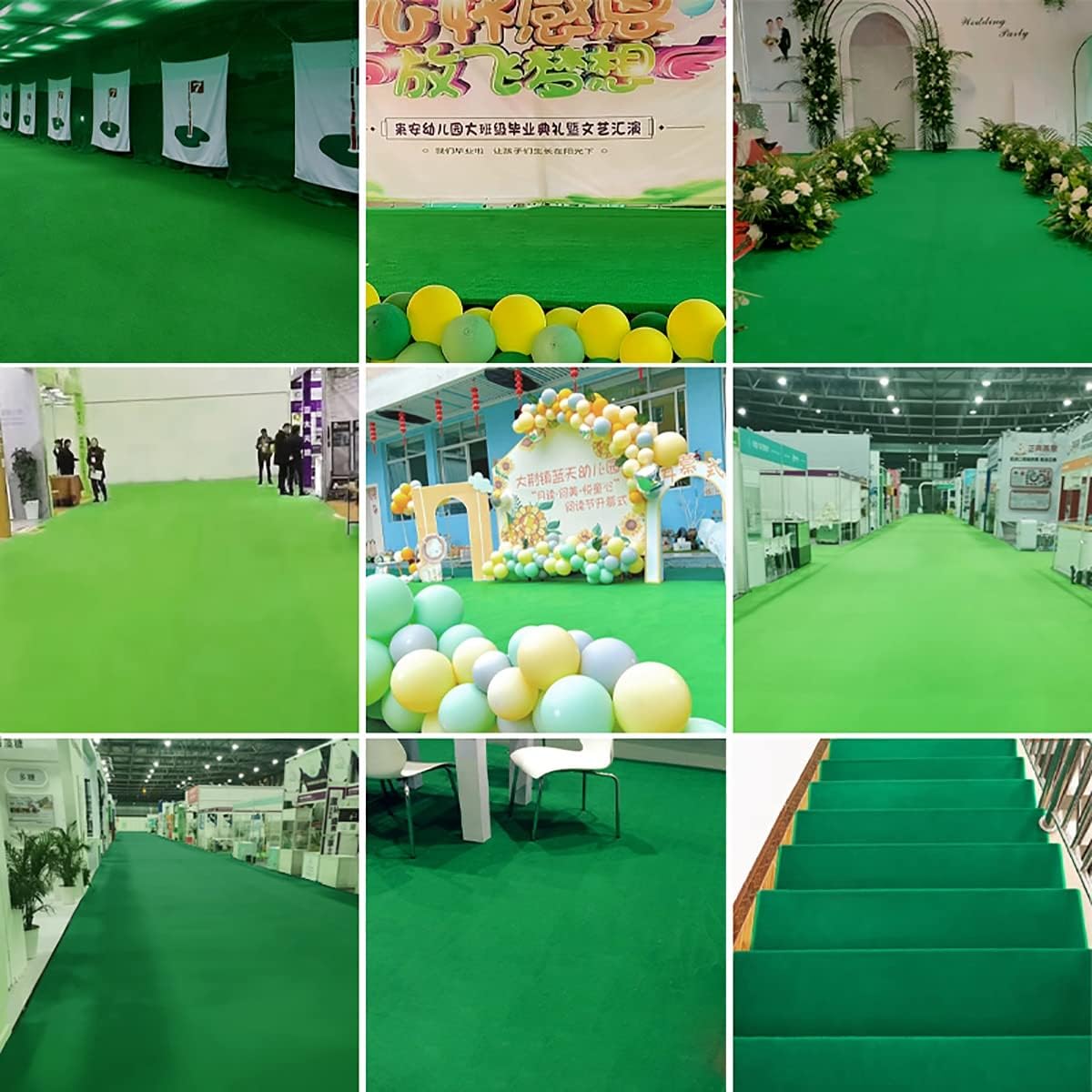 Aisle Runners Wedding Accessories Grass Green Aisle Runner Carpet Rugs for Step and Repeat Display, Ceremony Parties and Events Indoor or Outdoor Decoration 24 Inch Wide x 50 feet Long