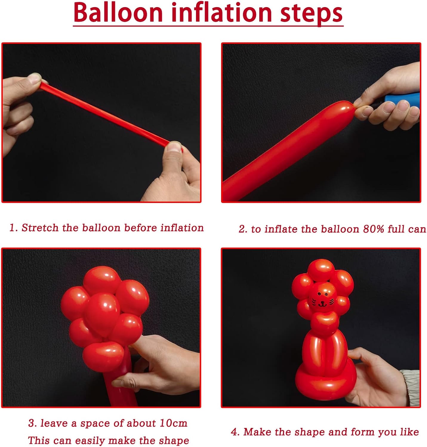 260 Long Balloons 100 Pack Coffee Brown Twisting Animal Balloons Thickening Latex Modeling Long Magic Balloons for Animal Model Weddings Birthdays Festival Party Decorations