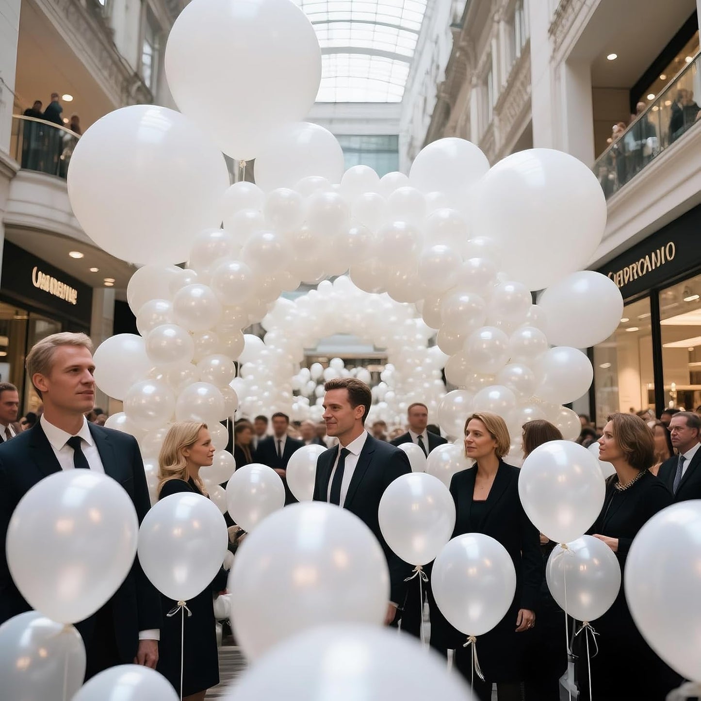 KAWKALSH Pearl White Balloon 110pcs, 12 Inch Thickened Latex Party Balloons Helium Bright Color for Birthday Baby Shower Wedding Party Supplies Arch Garland Decoration