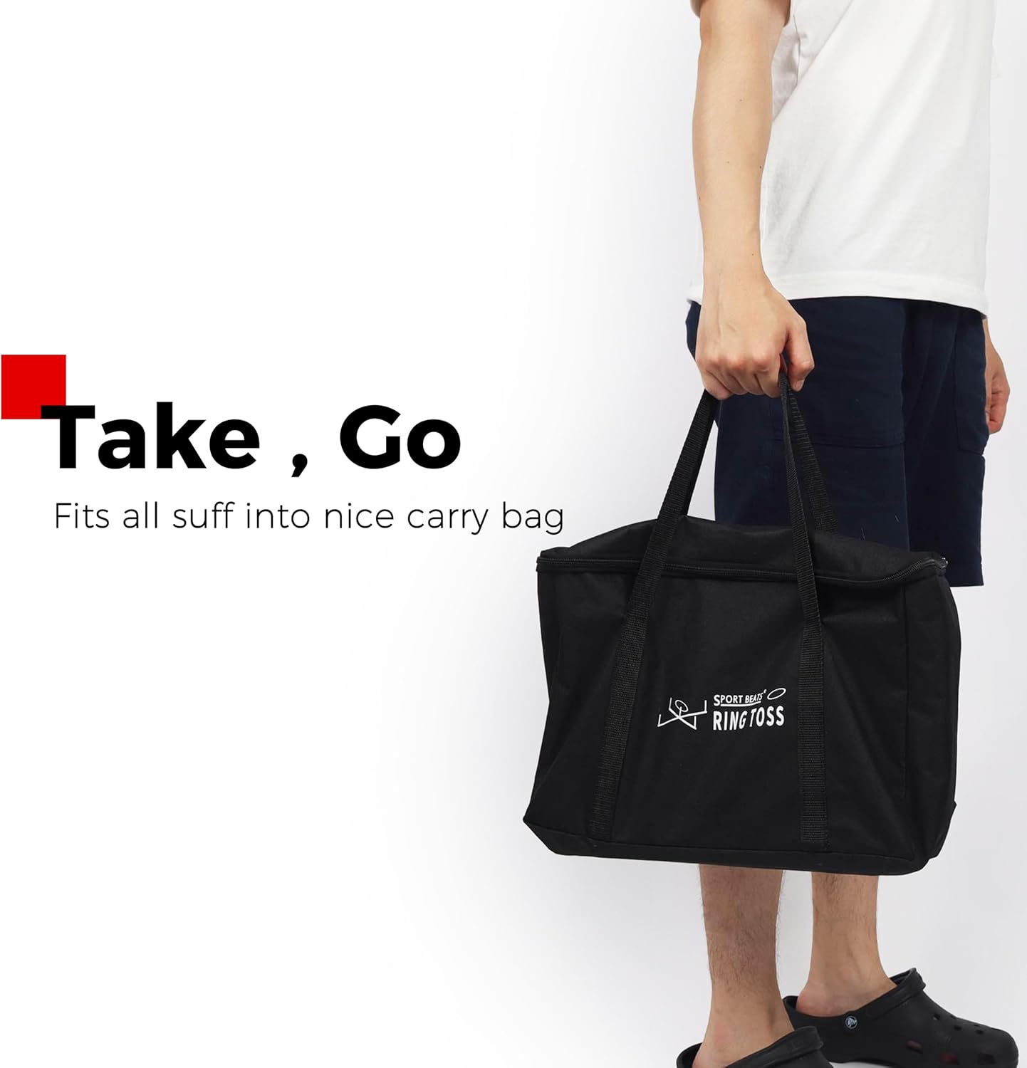 Ring Toss Game, 6 Jumbo Rings & Scoreboard with 5 Games and Carry Case Yard Outdoor Lawn Games for Kids, Adults & Family, Backyard Camping Tailgates Party Game for Teens, Boys & Girls