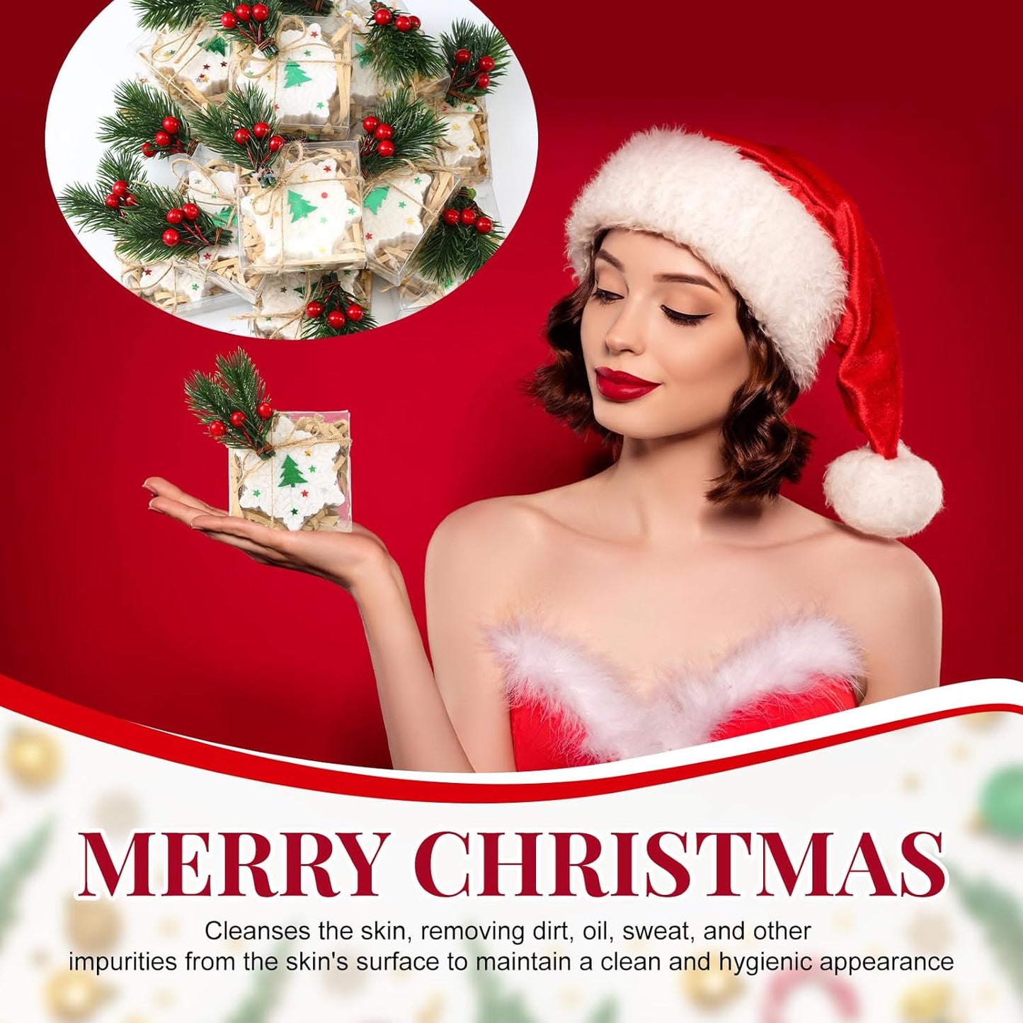 20 Pack Christmas Mini Soap Favors Bulk Handmade Christmas Scented Soap Wedding Party Favors Gifts Baby Shower Bridal Shower Gifts for Guests(2.3 x 2.3 Inch,Snowflake)