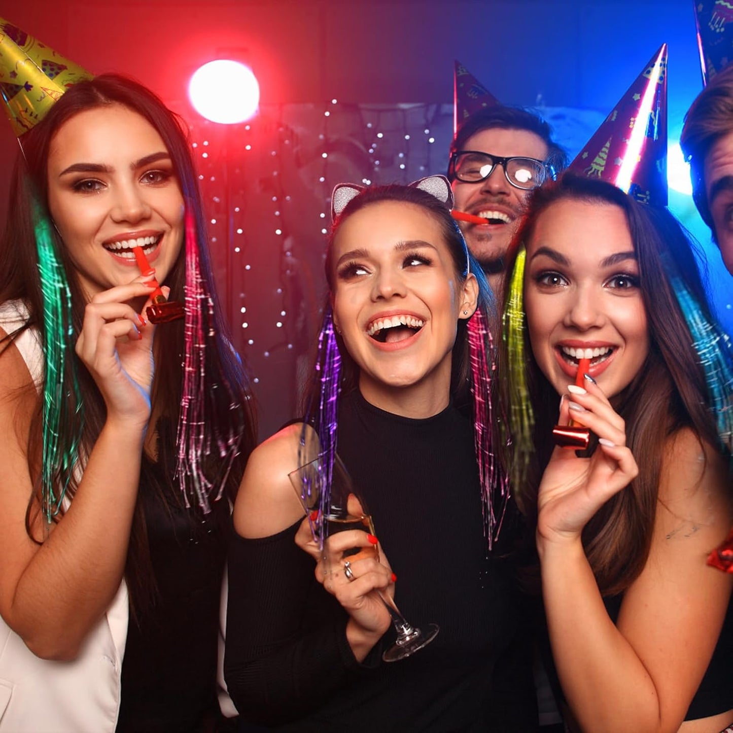 16 Pack Light Up Hair Accessories Braid, Glow in the Dark Party Supplies Favors for Women Girl, Light Up Braid Extension Clips Neon Rave Party Festival Accessories