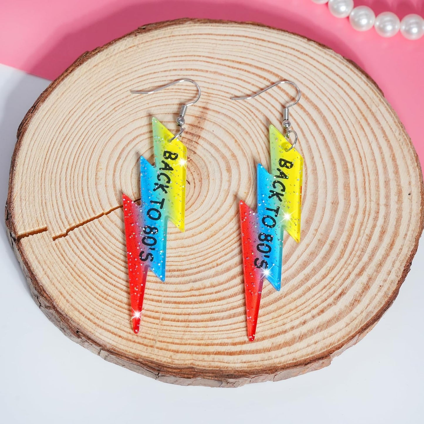90s 80s Earrings for Women Retro Cassette Tape Earrings Acrylic Radio Tape Drop Dangle Earring for Halloween Cosplay Glow Party Music Festival Costume Accessories
