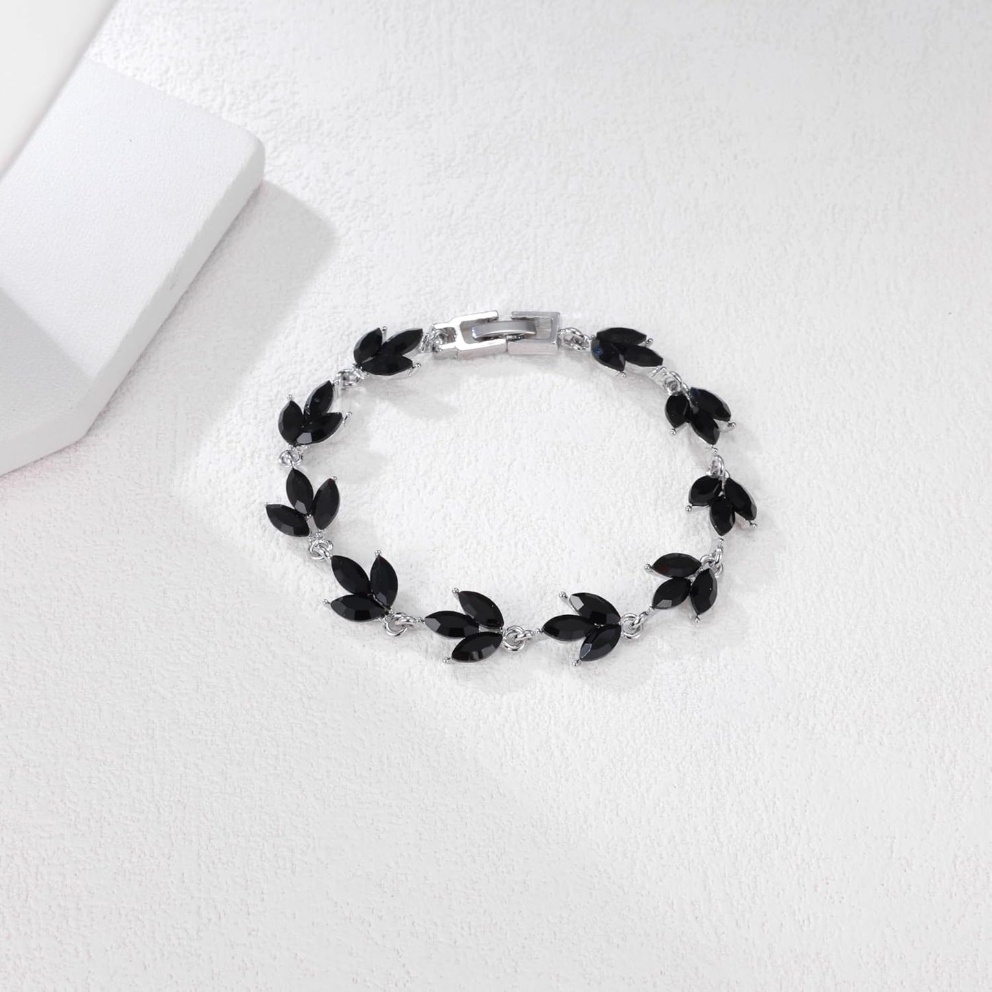 Kamirola Bridal Jewelry Set, Jewelry Set for Women, Necklace Dangle Earrings Bracelet Set, White Gold Plated (TR76)