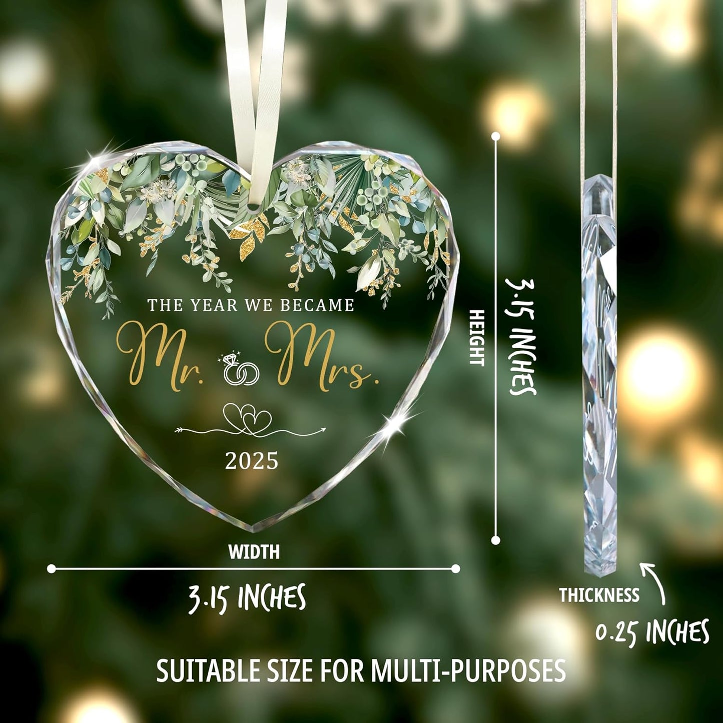 The Year We Became Mr. & Mrs. Ornament 2025 β First Christmas Married Ornaments β Wedding Ornament 2025 Gift for Couples β Just Married Ornaments Gifts for Newlyweds