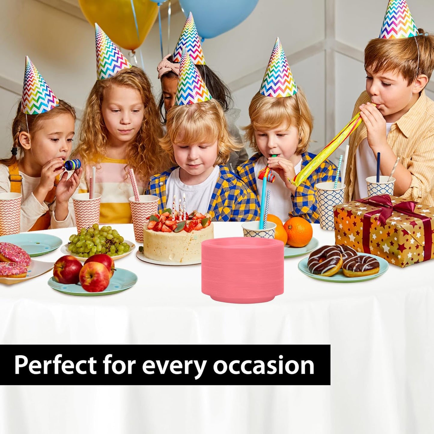 Pink Solid Color Premium Heavy Weight Plastic (9") 50 Count - Perfect for Weddings, Parties & Events, Sturdy & Stylish Tableware Solution