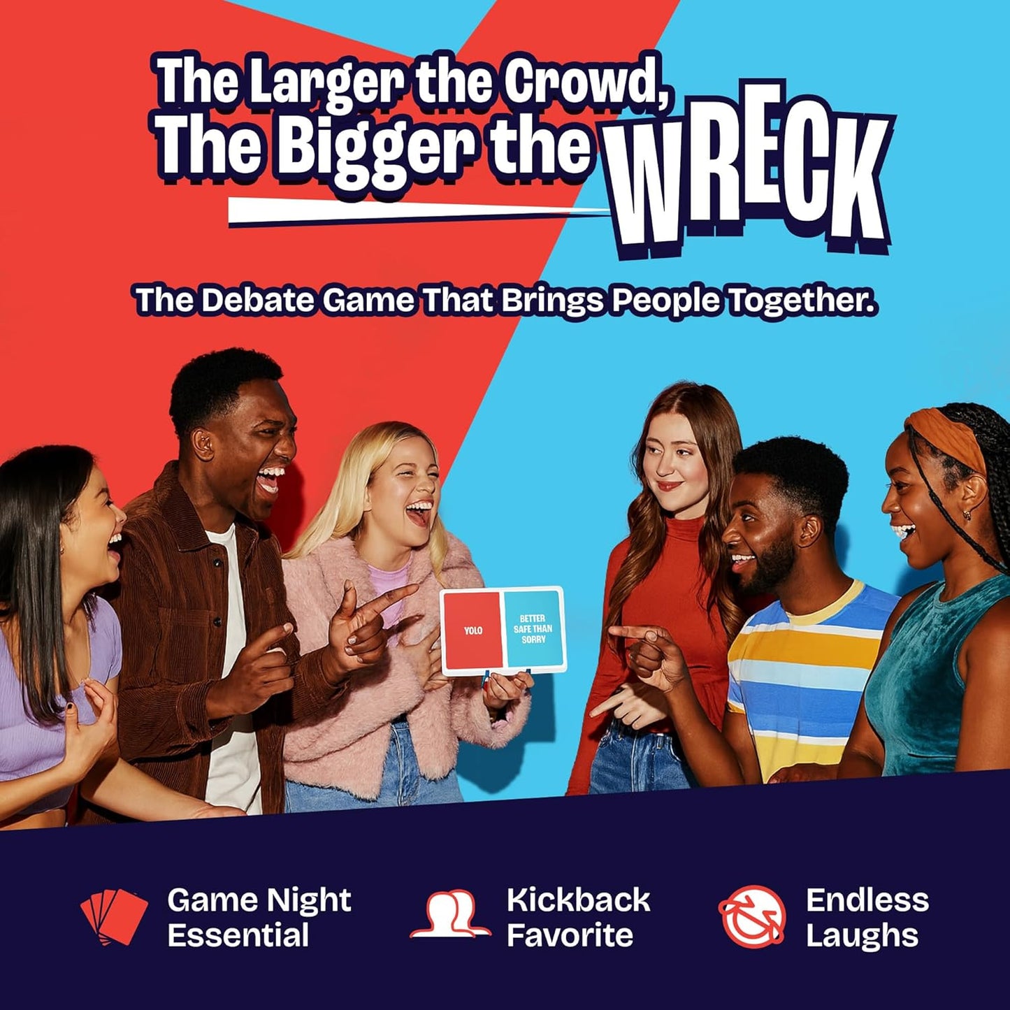 WRECKoncilable Differences – Party Game for Adults 17+ | Debate Card Games for Game Night, Kickbacks & Parties | Rock Paper Scissors Adult Game | 2-25+ Players
