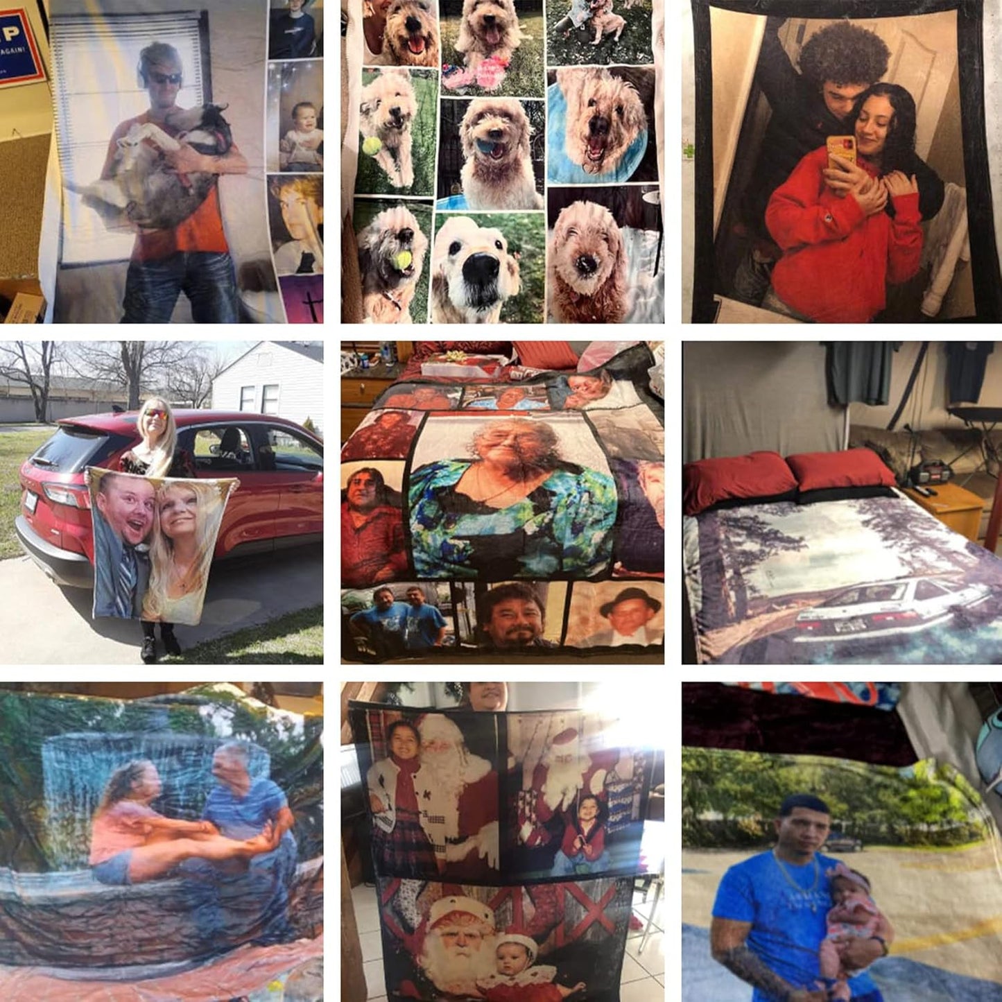 Custom Blanket with Photos Personalized Picture Throw Blankets Gifts for Women Lover Friend Customized Picture Gifts Flannel Blanket Christmas Anniversary Birthday Wedding 40"X50" Made in USA