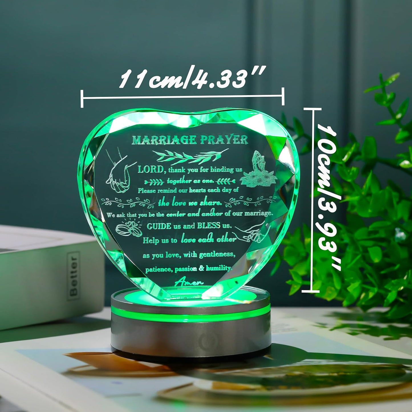 Qianwei Wedding Gifts for Couples Unique 2025 - Happy Anniversary Marriage Gift Crystal Keepsake - Engagement Gifts Bridal Shower Gifts for Bride and Groom Engagement Newlywed Mr and Mrs Gifts