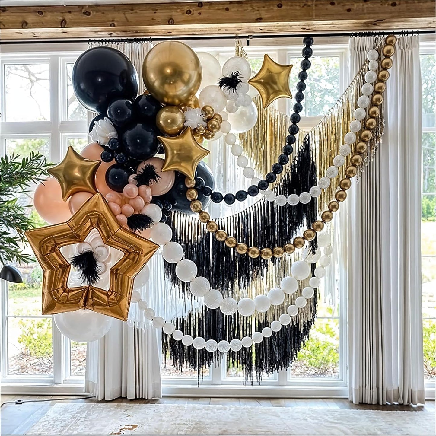 Black Linking Balloons, 100PCS 6 Inch Quick Link Balloons for Making Balloon Wall Heart Arch Chains, Tails Balloon for Wedding Birthday Baby Shower Engagement Graduation Halloween Party Decorations