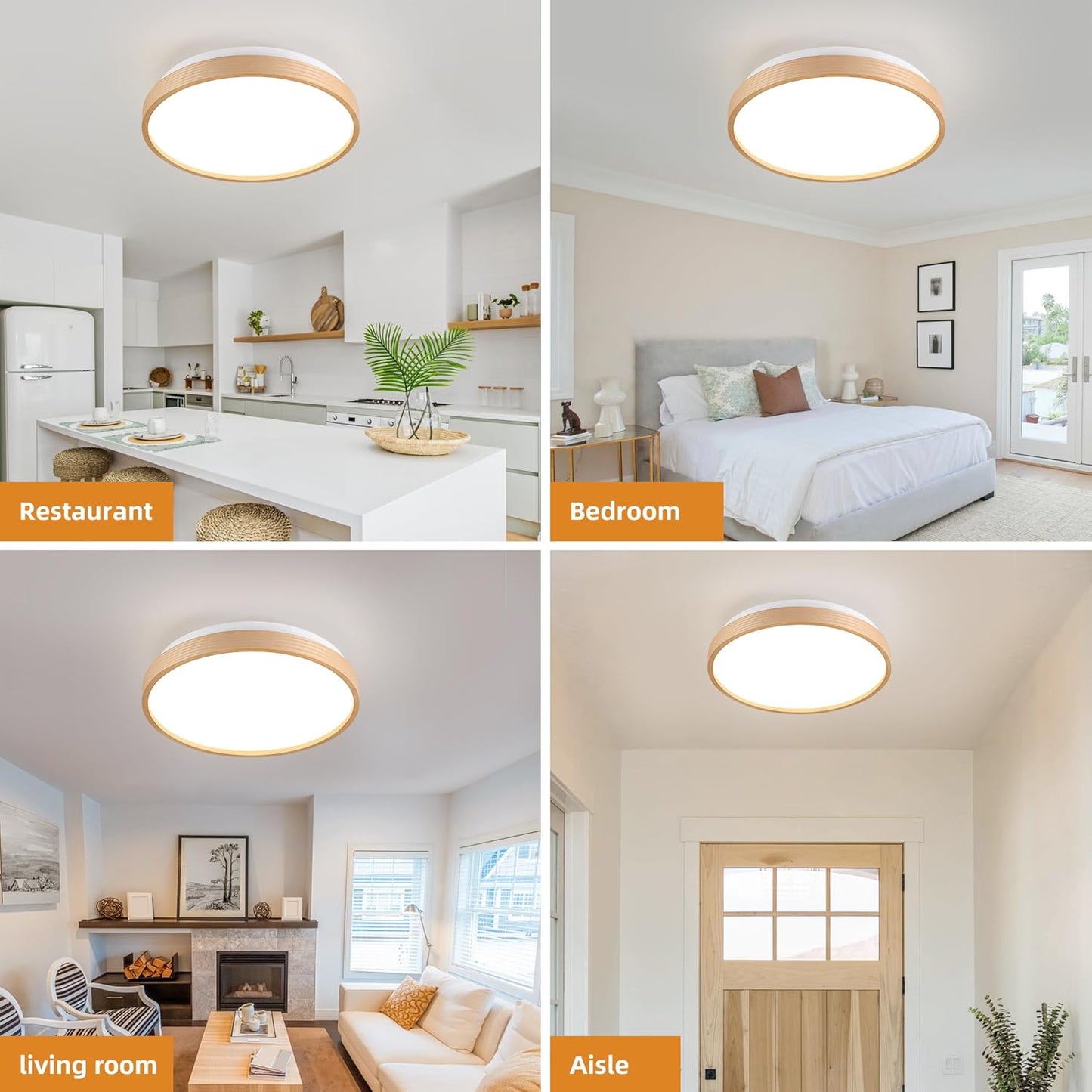 HOREVO Dimmable LED Flush Mount Ceiling Light Fixtur with Bluetooth Speaker & RGB Color Changing Light,24W 2700k-6500K, Modern Ceiling lamp with Remote Control for Living Room Bedroom Kitchen Dining