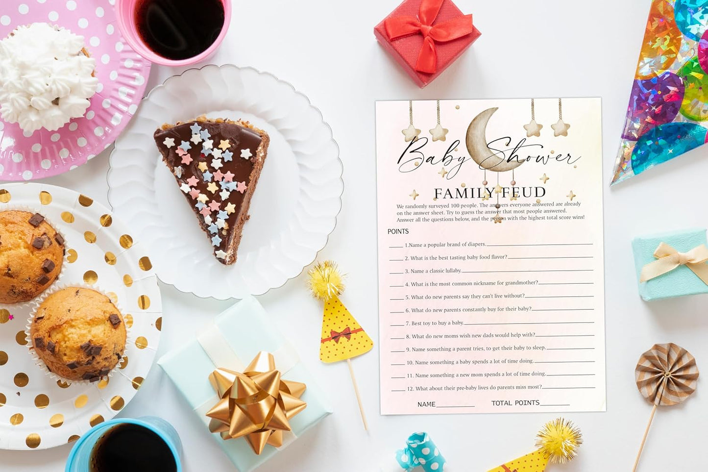 Baby Shower Family Feud Game Cards, Fun Baby Shower Game for Boy & Girl, 30 Fill in Game Cards & 1 Answer Card, Family Game Night, Baby Feud Game Supplies(bbsc05)